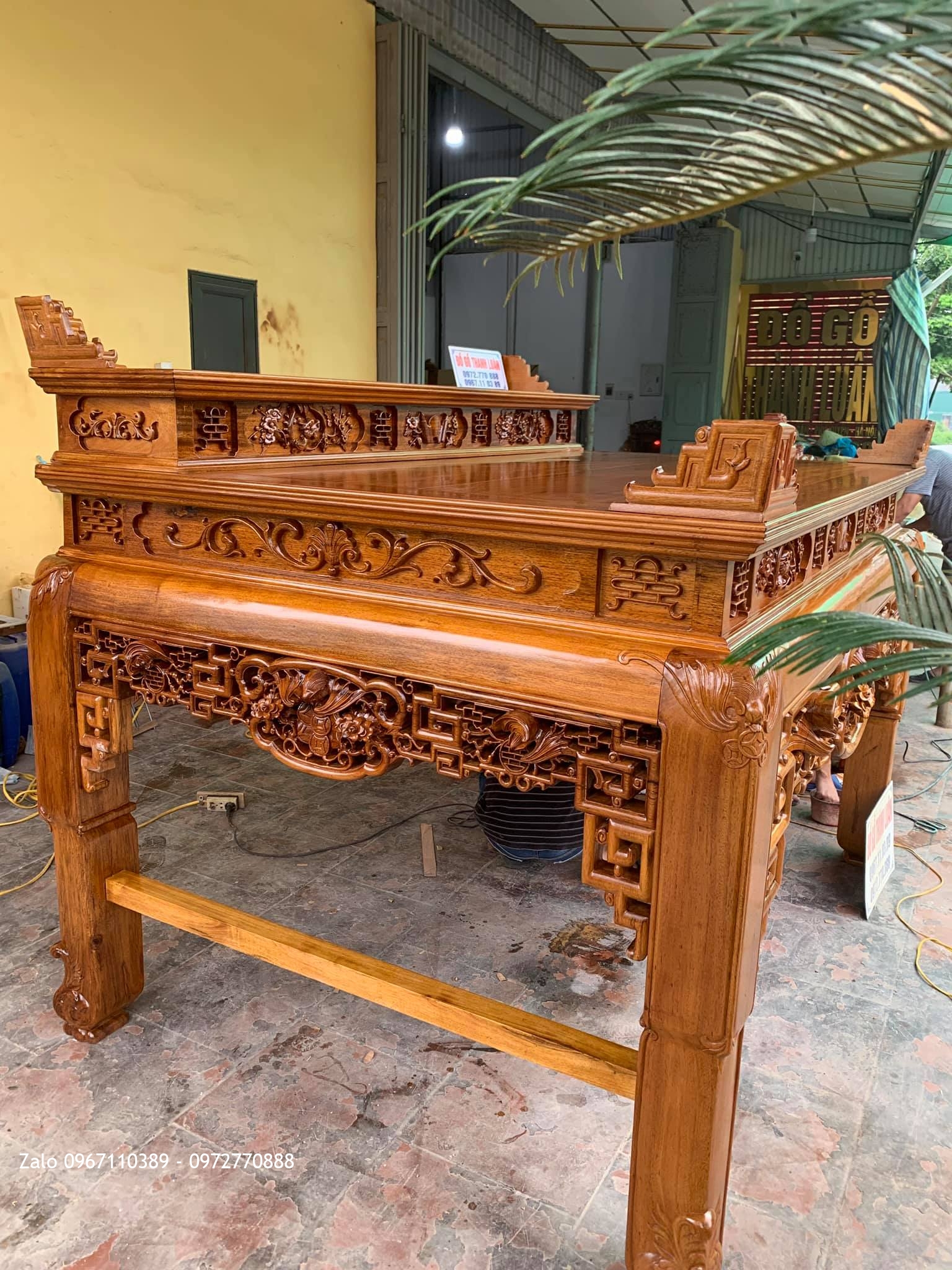 Bàn Thờ Triện Phúc Thọ Nhị Cấp Vip Gỗ Gụ. A Lực Chương Mỹ HN.