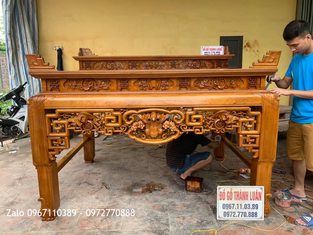 Bàn Thờ Triện Phúc Thọ Nhị Cấp Vip Gỗ Gụ. A Lực Chương Mỹ HN