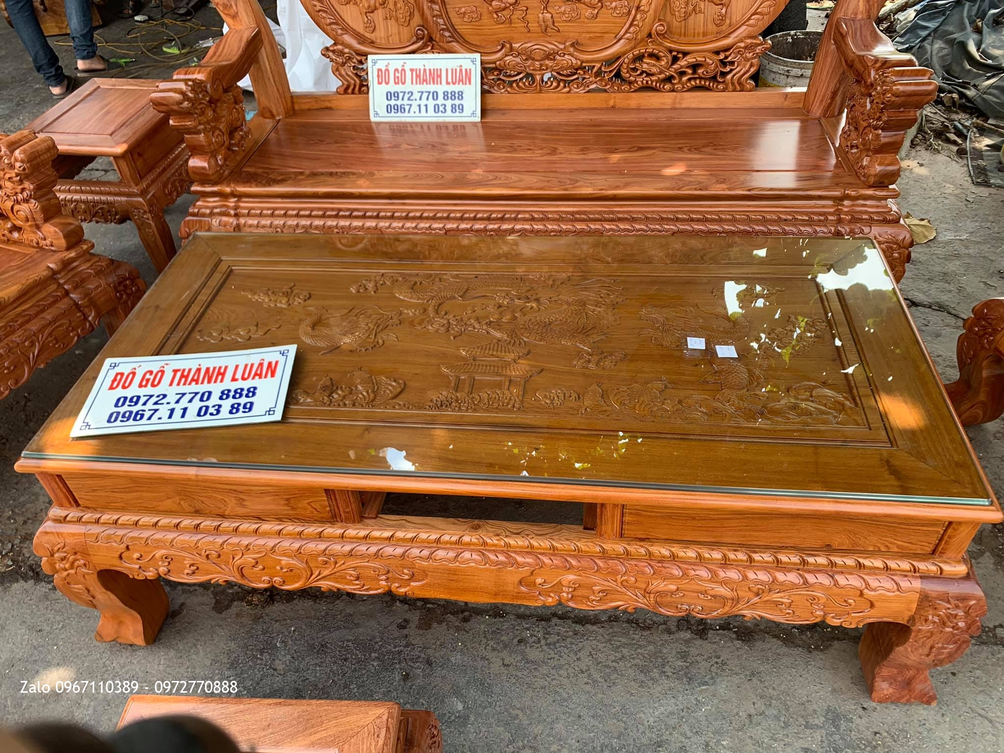 Bộ Ghế Nghê Bảo Đỉnh Gỗ Hương Đá Víp Bán Cho Chị Dung Thái Bình