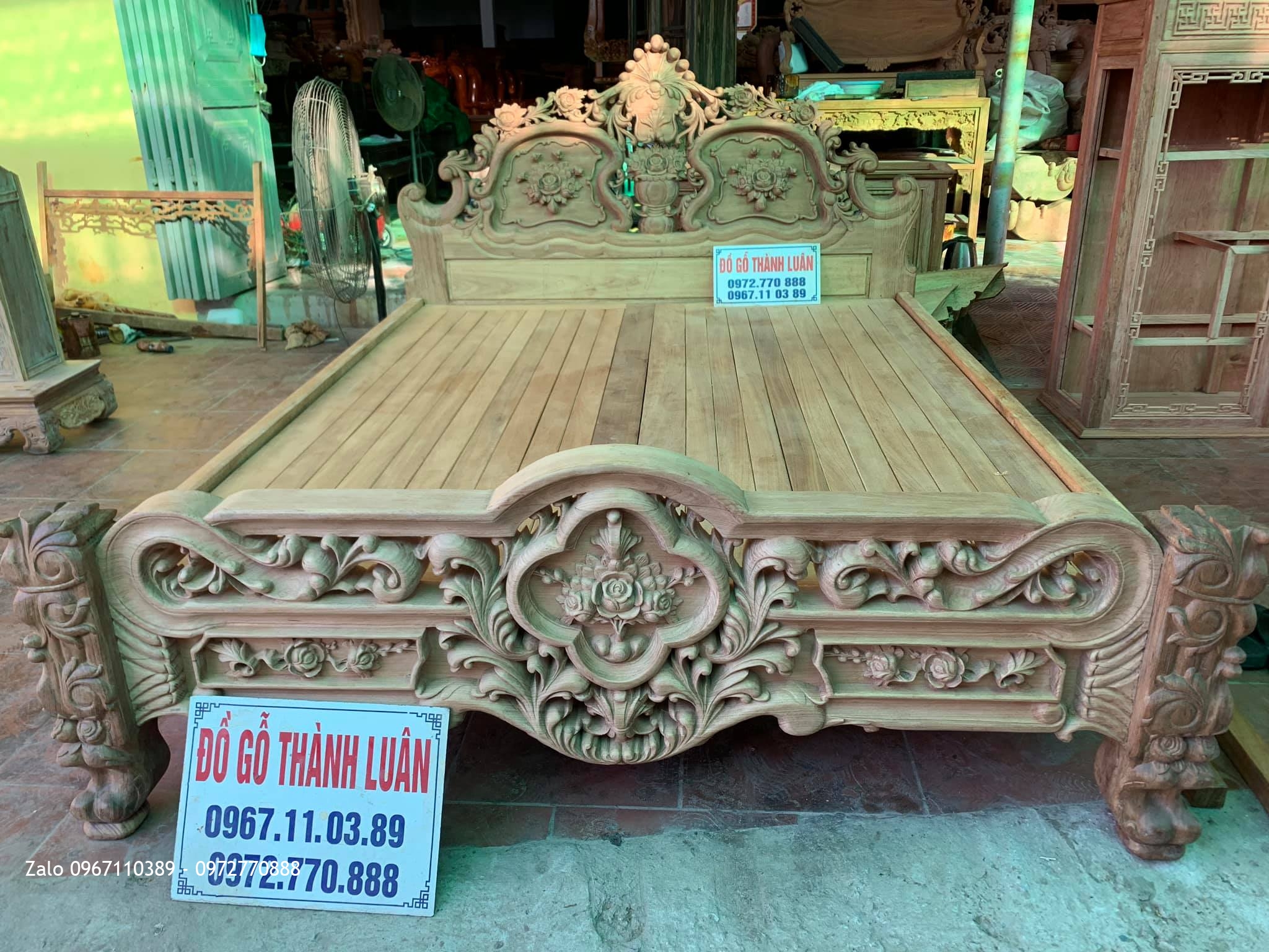 Giường Hồng Lu-i Gỗ Gụ. A Minh Sài Gòn