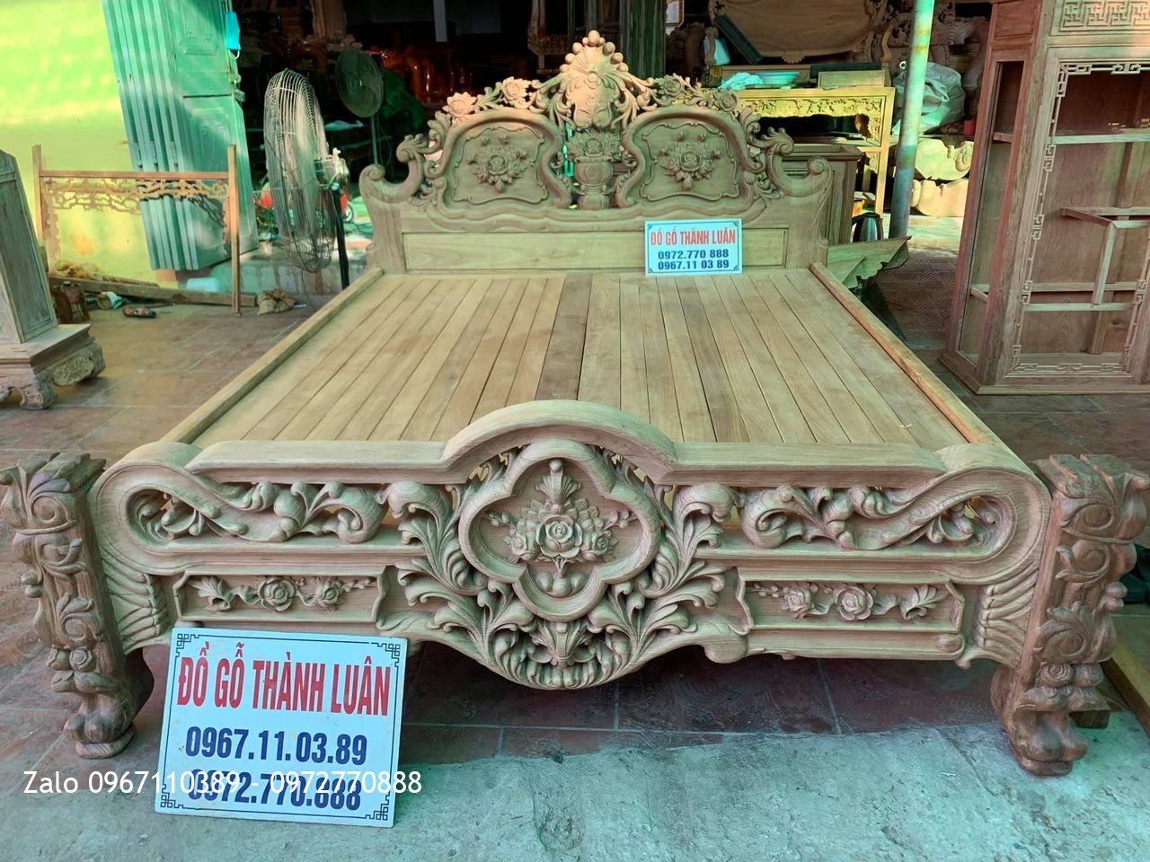 Giường Hồng Lu-i Gỗ Gụ. A Minh Sài Gòn