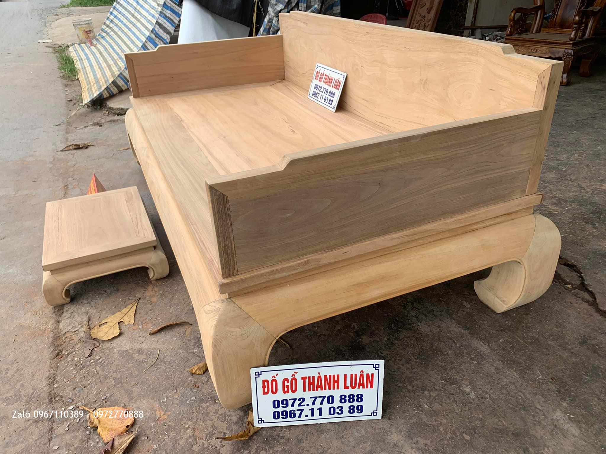 Sập 3 Thành Gỗ Gụ Mẫu Chân Quỳ Vách Tựa Liền Khối. Khách Hàng TPHCM: