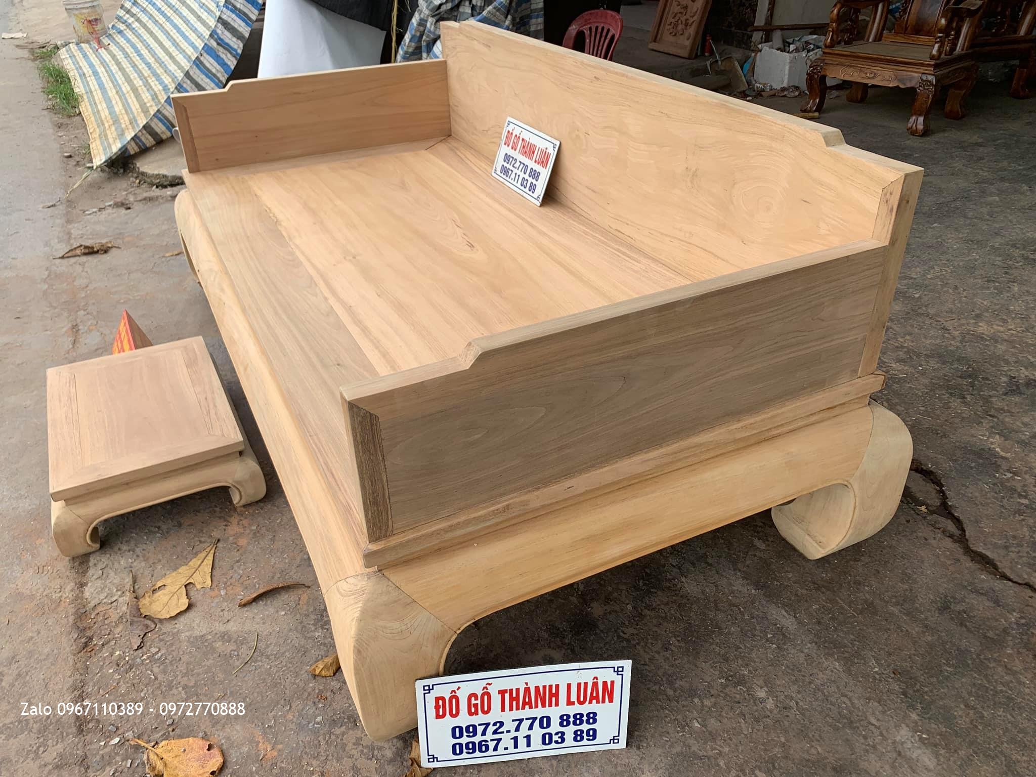 Sập 3 Thành Gỗ Gụ Mẫu Chân Quỳ Vách Tựa Liền Khối. Khách Hàng TPHCM::