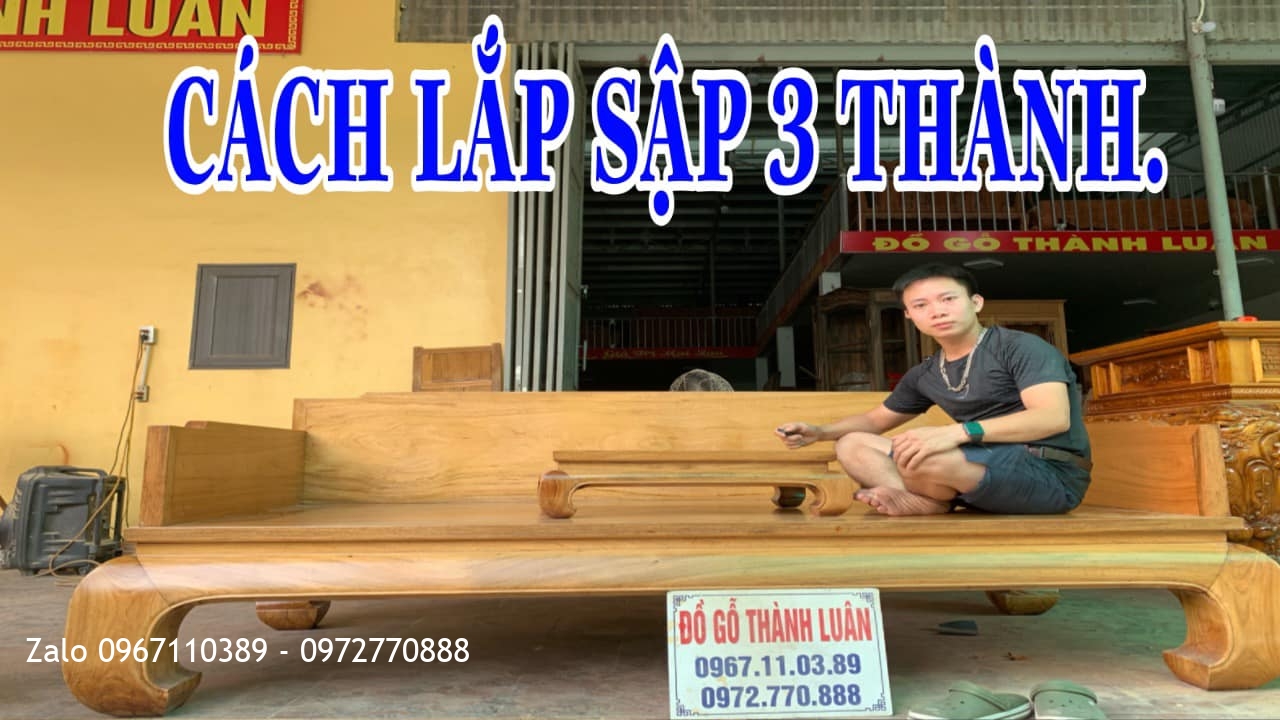 Sập 3 Thành Gỗ Gụ Vip. Khách Hưng Yên