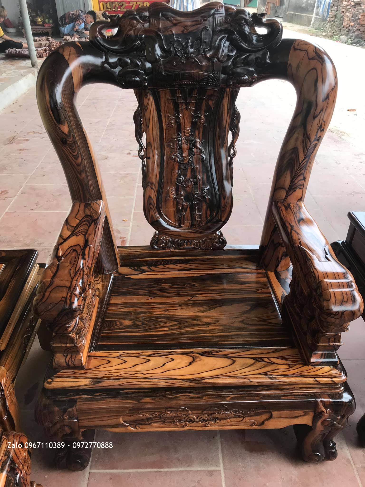 Bộ Bàn Ghế Minh Quốc Voi Gỗ Mun Cột 12. 10 Món. Bác Quế - Từ Liêm, Hà Nội: