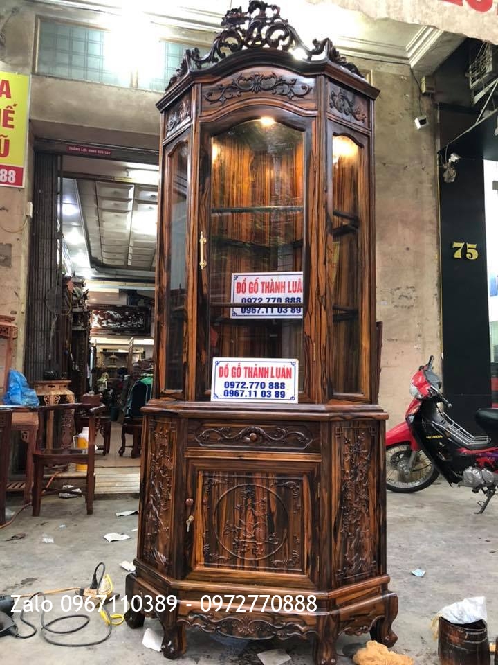 Tủ Rượu Góc Gỗ Mun. Khách An Đồng, An Dương, Hải Phòng.