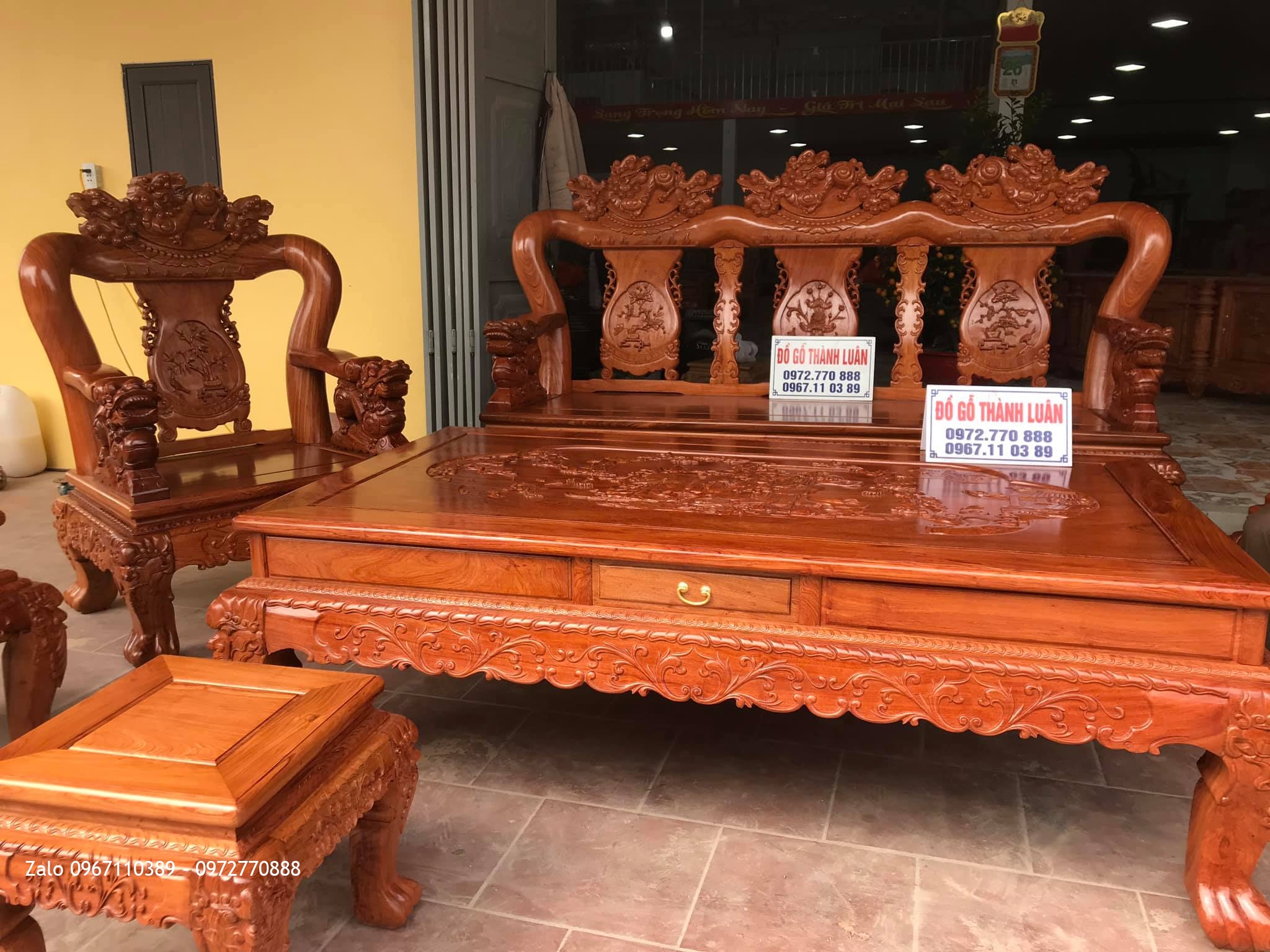 Bộ Ghế Minh Nghê Gỗ Hương Cột 14 Vip. Chú Thanh Trì - Bình Đà, Thanh Oai, HN