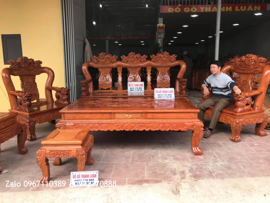 Bộ Ghế Minh Nghê Gỗ Hương Cột 14 Vip. Chú Thanh Trì - Bình Đà, Thanh Oai, HN