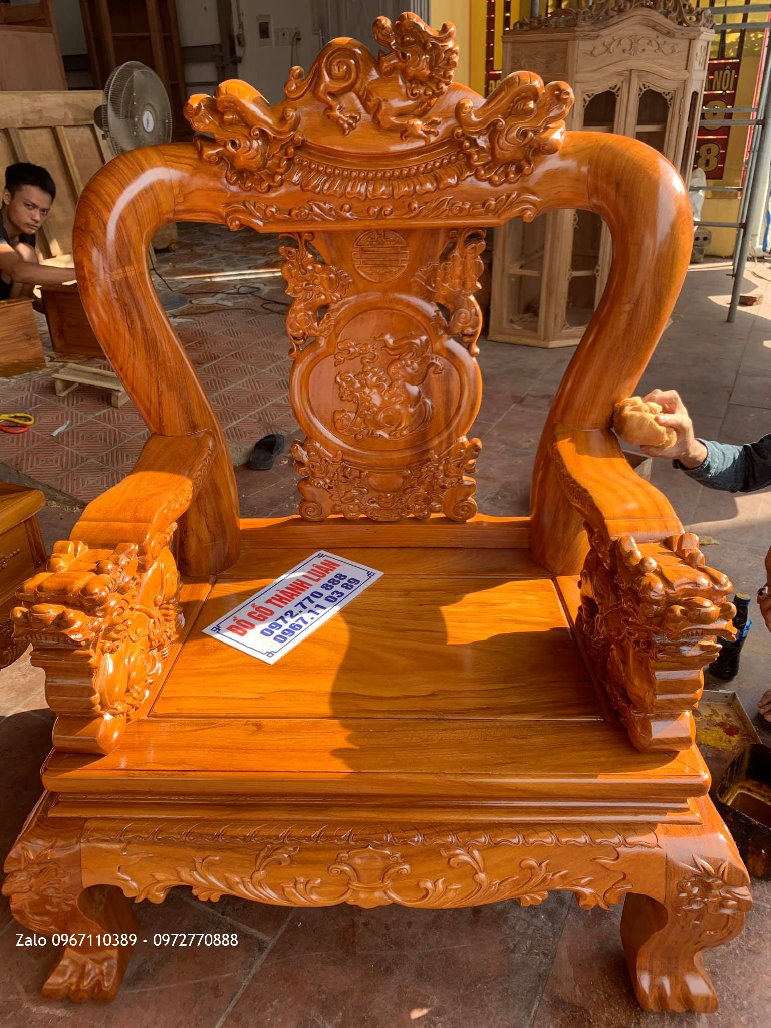 Bộ Bàn Ghế Minh Quốc Đào Gỗ Gõ Đỏ Siêu Dày. Anh Tuân- An Lạc, Văn Lâm, Hưng Yên,.