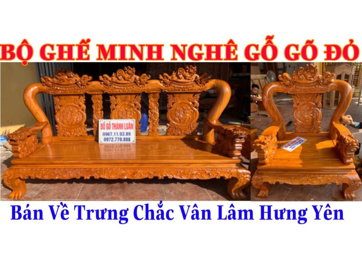 Bộ Bàn Ghế Minh Quốc Đào Gỗ Gõ Đỏ Siêu Dày. Anh Tuân- An Lạc, Văn Lâm, Hưng Yên.. 