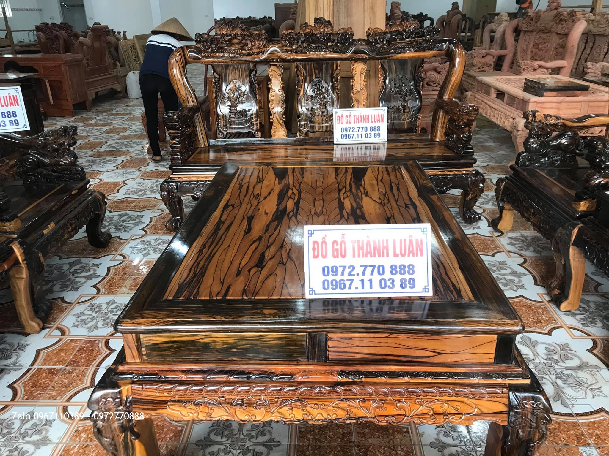 Bộ Ghế Minh Nghê, Kệ Tivi Gỗ Mun Vip. A Huy Tràng An, Bình Lục, Hà Nam,.