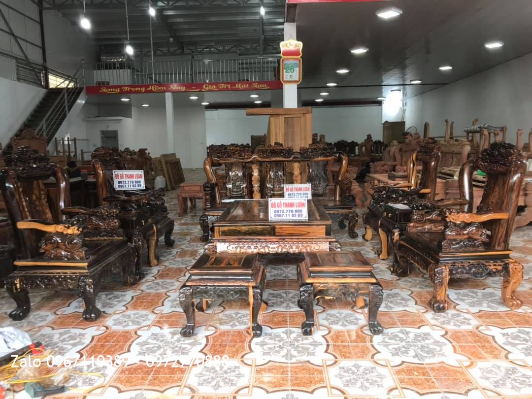 Bộ Ghế Minh Nghê, Kệ Tivi Gỗ Mun Vip. A Huy Tràng An, Bình Lục, Hà Nam