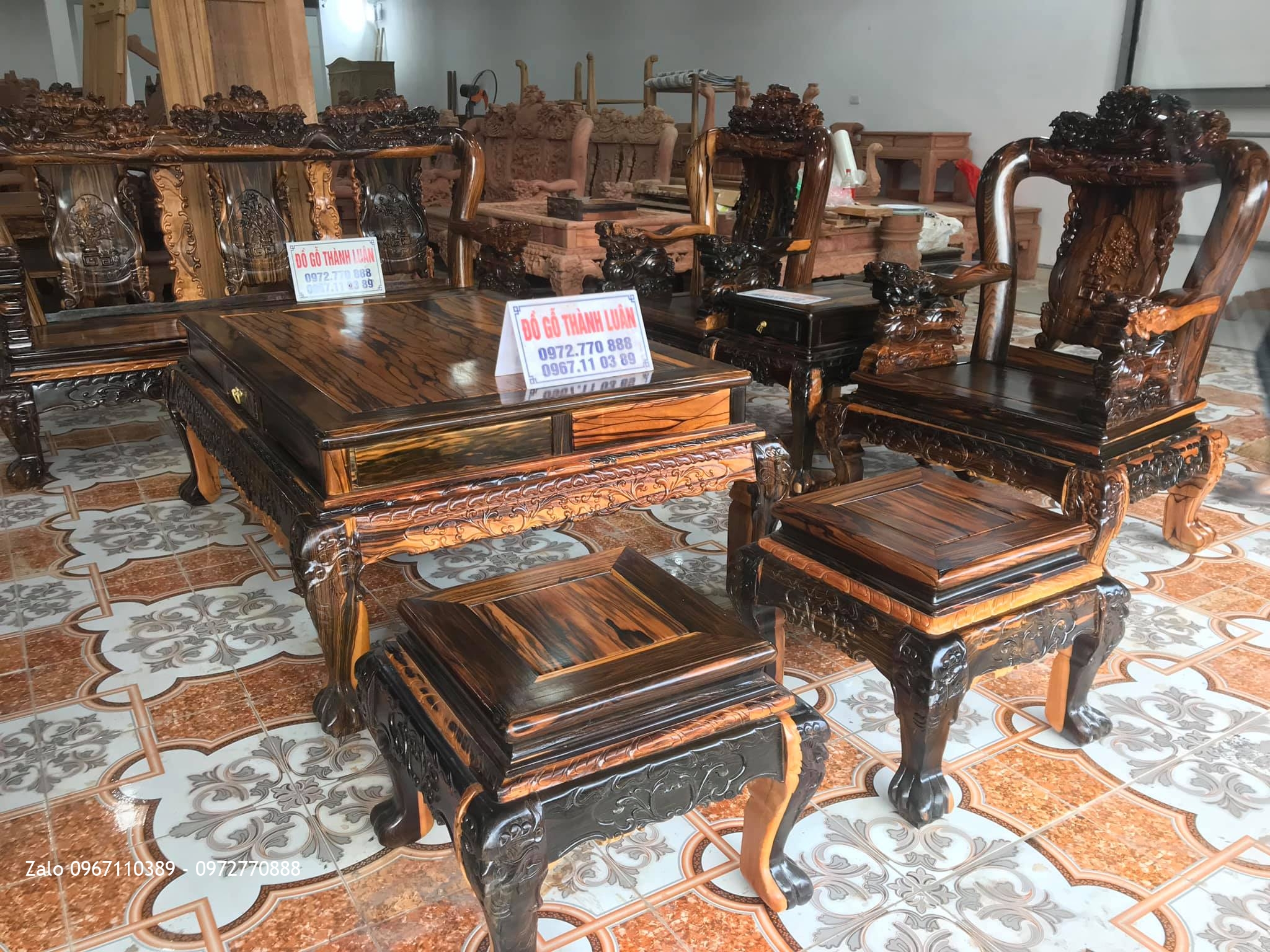 Bộ Ghế Minh Nghê, Kệ Tivi Gỗ Mun Vip. A Huy Tràng An, Bình Lục, Hà Nam: