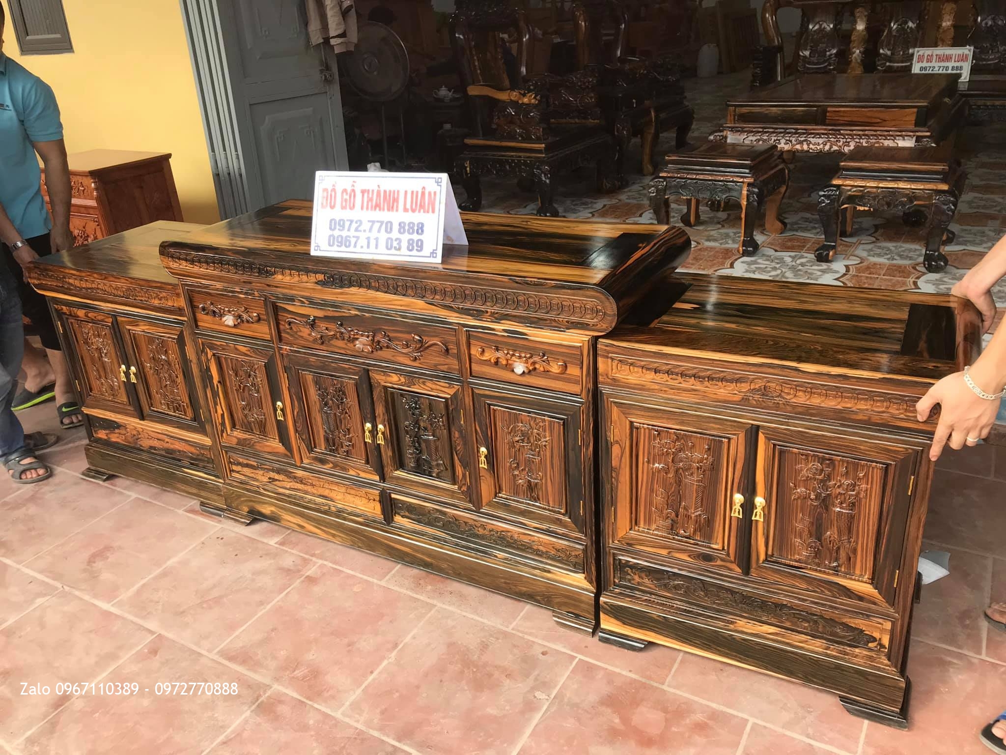 Bộ Ghế Minh Nghê, Kệ Tivi Gỗ Mun Vip. A Huy Tràng An, Bình Lục, Hà Nam:.,