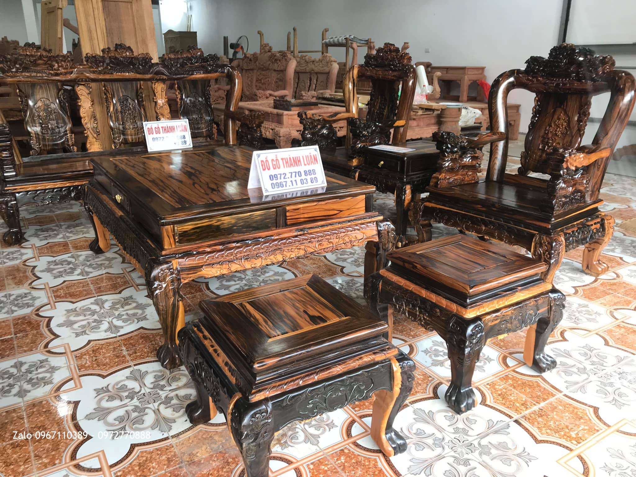 Bộ Ghế Minh Nghê, Kệ Tivi Gỗ Mun Vip. A Huy Tràng An, Bình Lục, Hà Nam: