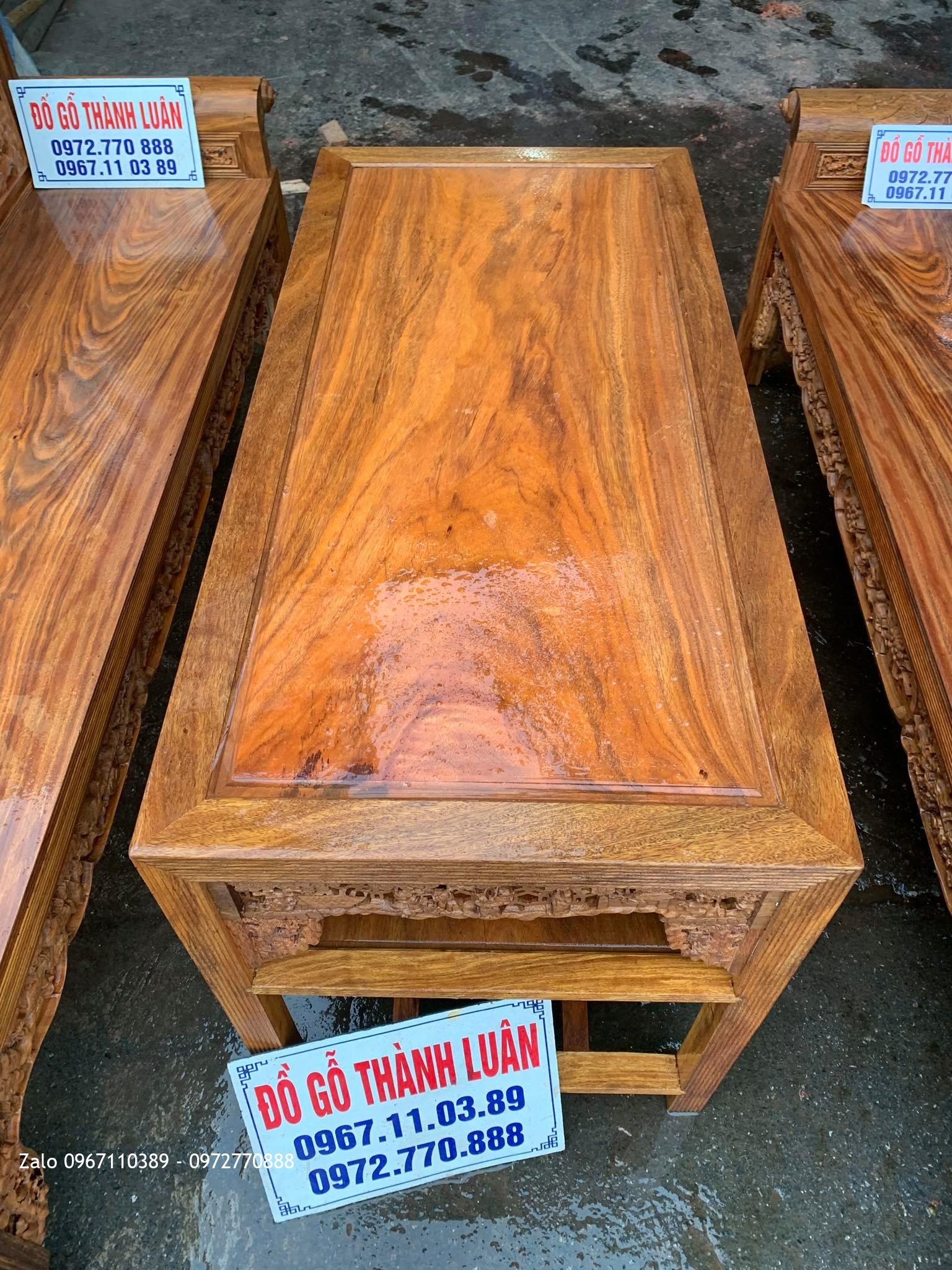 2 Bộ Trường Kỷ Đục Tích Gỗ Lim Xanh Chọn Vân VÍP