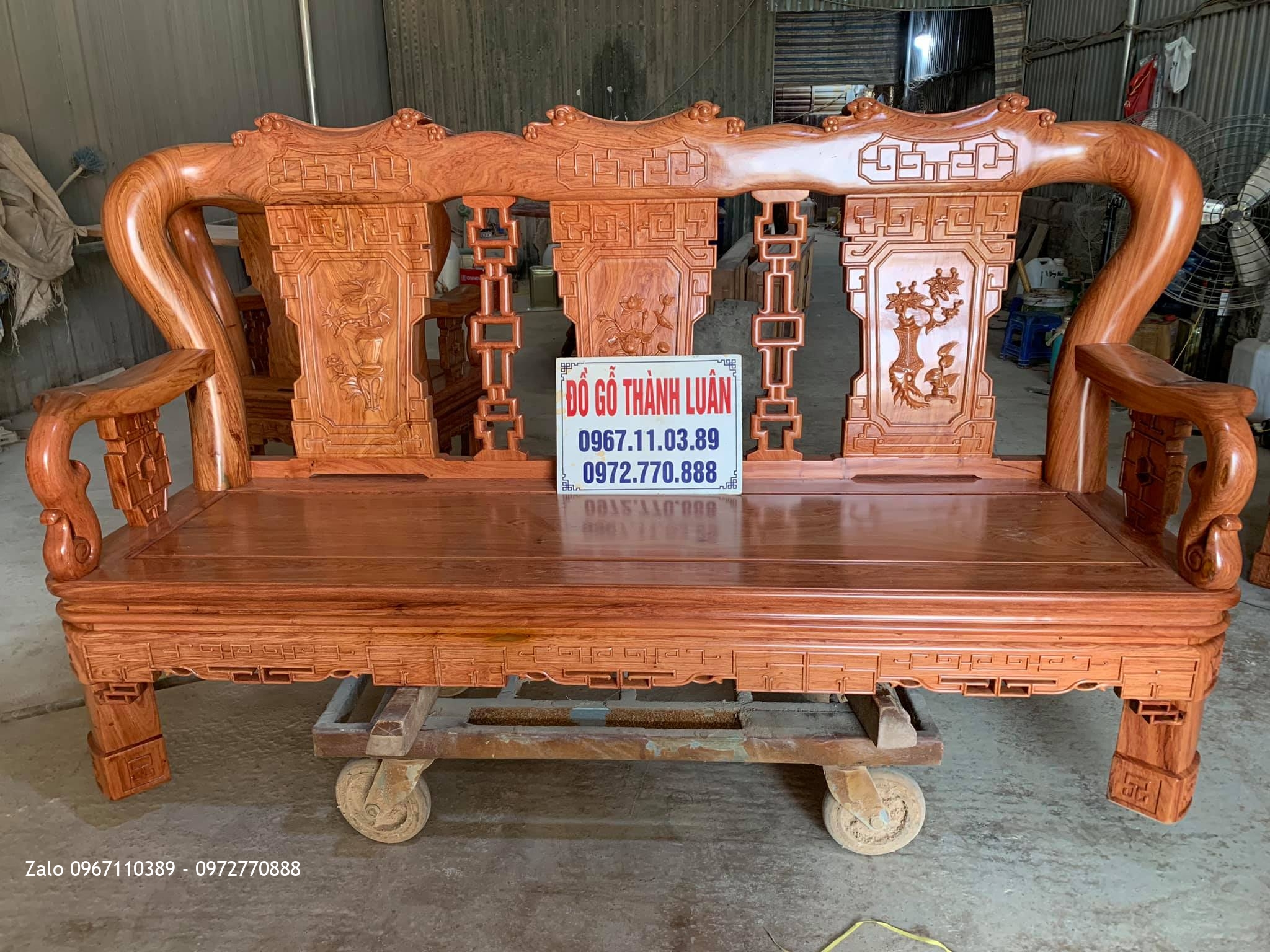 Bộ Bàn Quốc Triện Gỗ Hương Đá. Khách Bắc Ninh