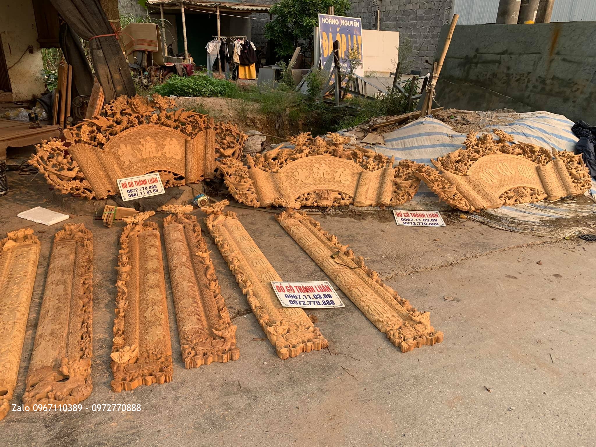 3 Bộ Cuốn Thư Câu Đối Gỗ Gụ Vip