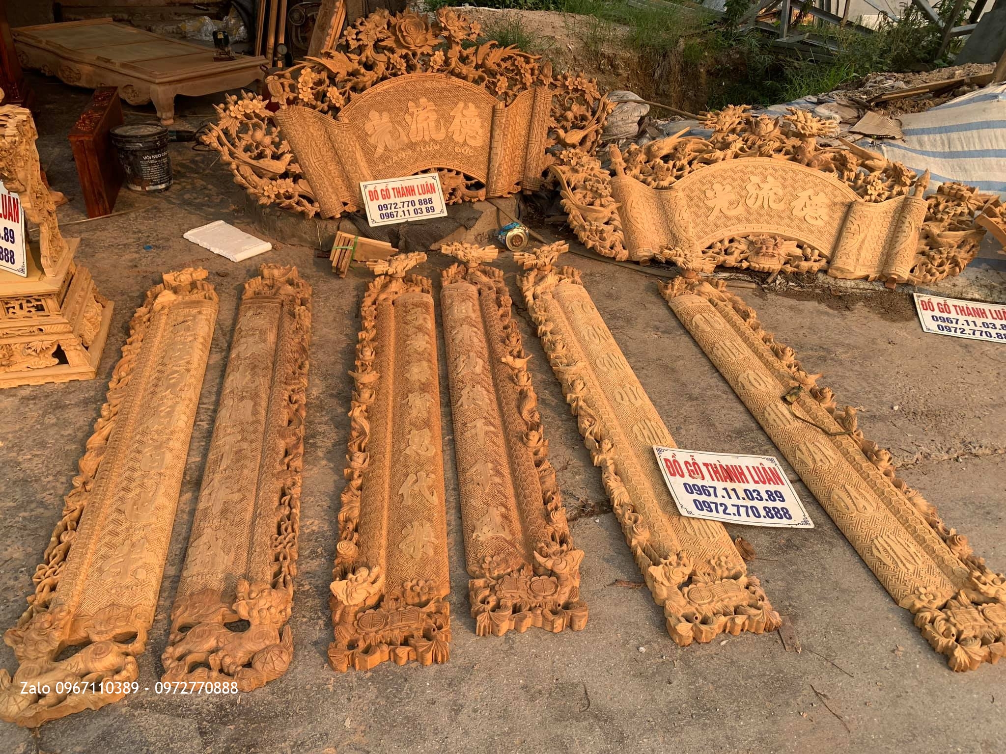 3 Bộ Cuốn Thư Câu Đối Gỗ Gụ Vip