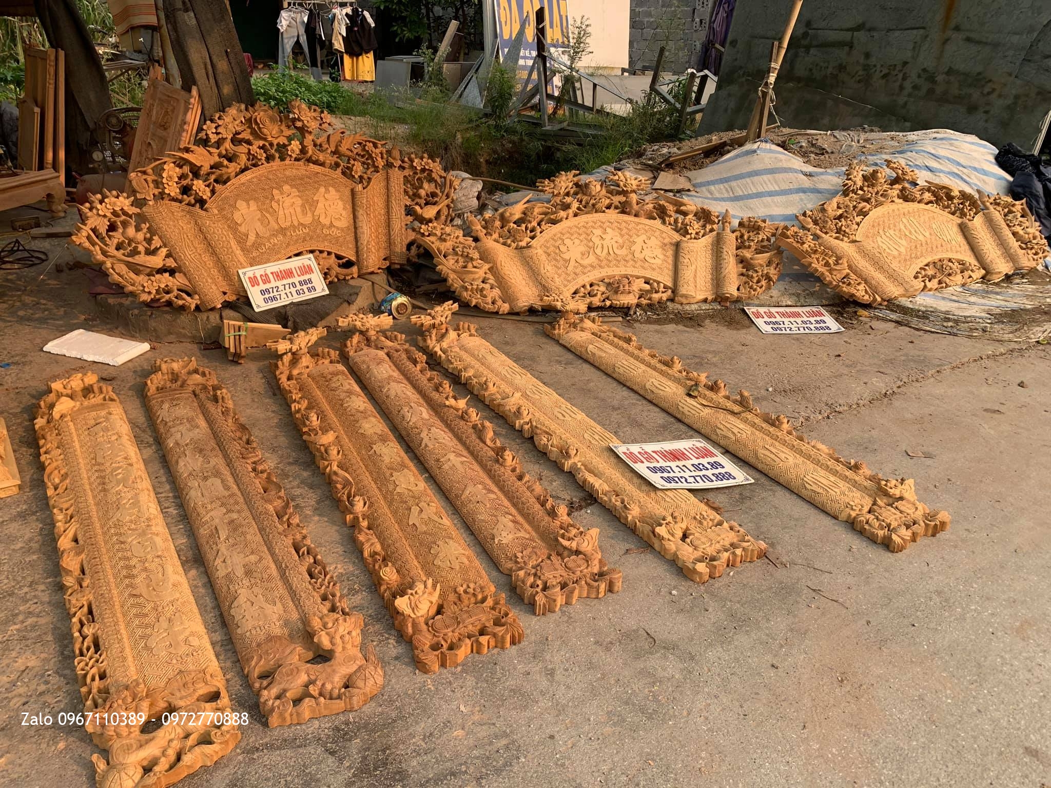 3 Bộ Cuốn Thư Câu Đối Gỗ Gụ Vip.