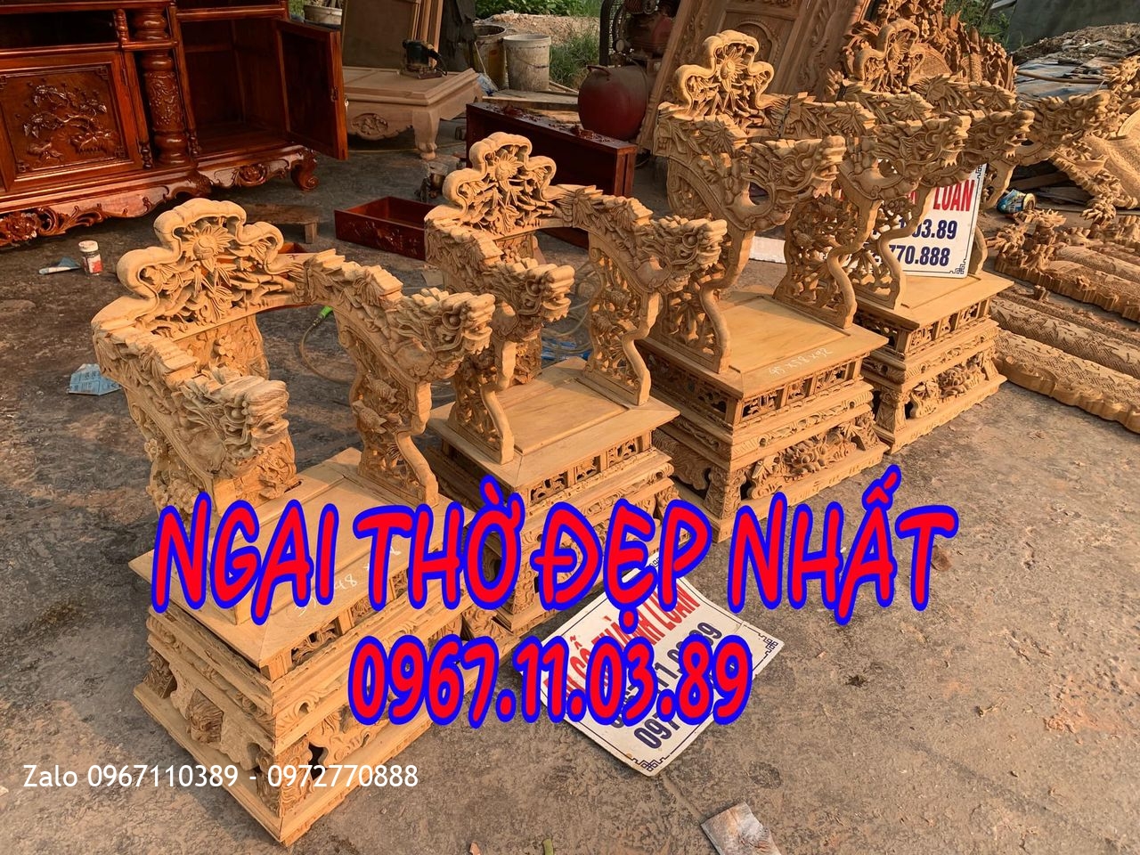 Ngai Thờ (Ngai Vách) Gỗ Gụ Đẹp