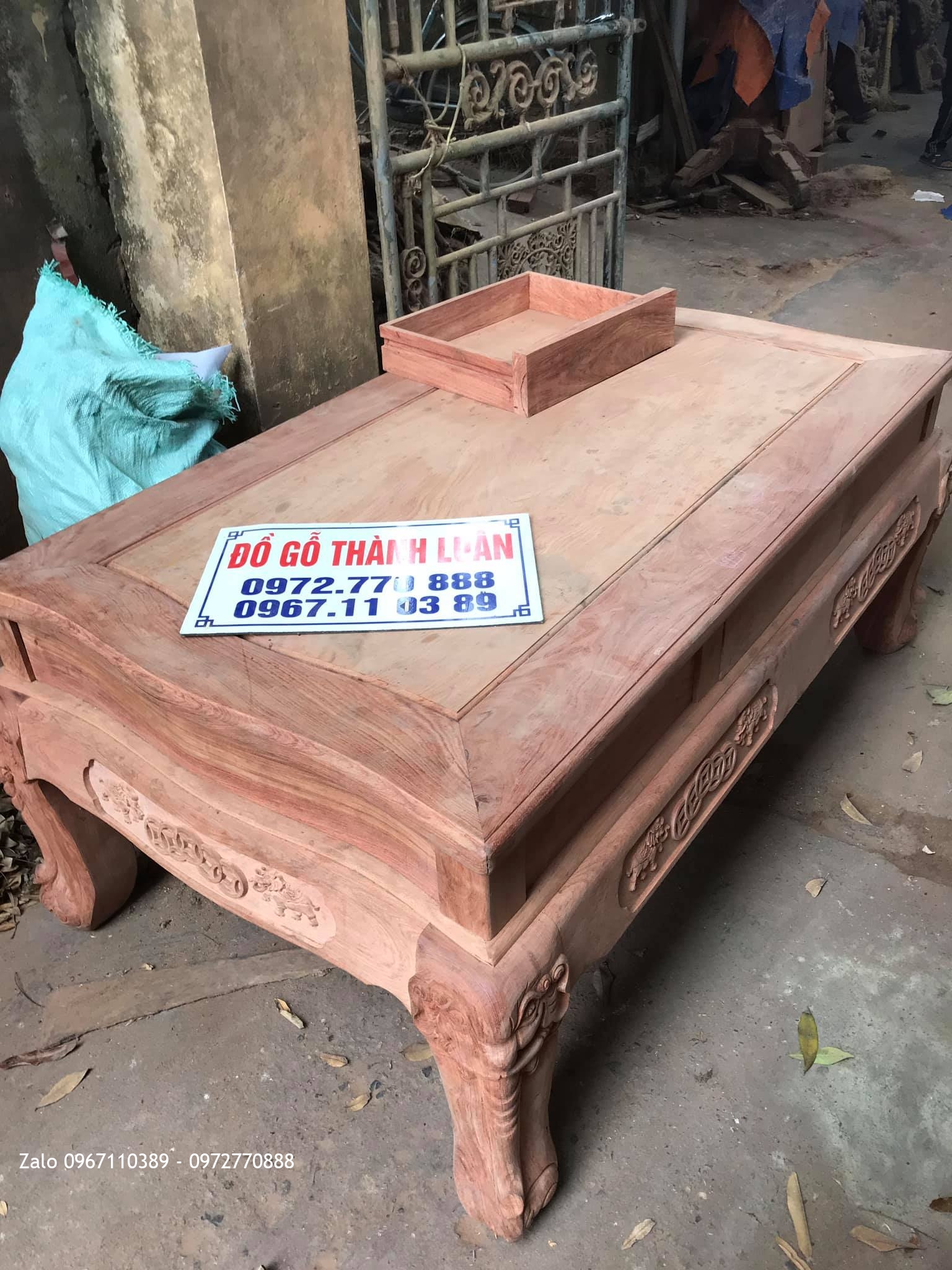 Bộ Ghế Quốc Voi Gỗ Hương Cột 12-6 Món. Mẫu Mới.