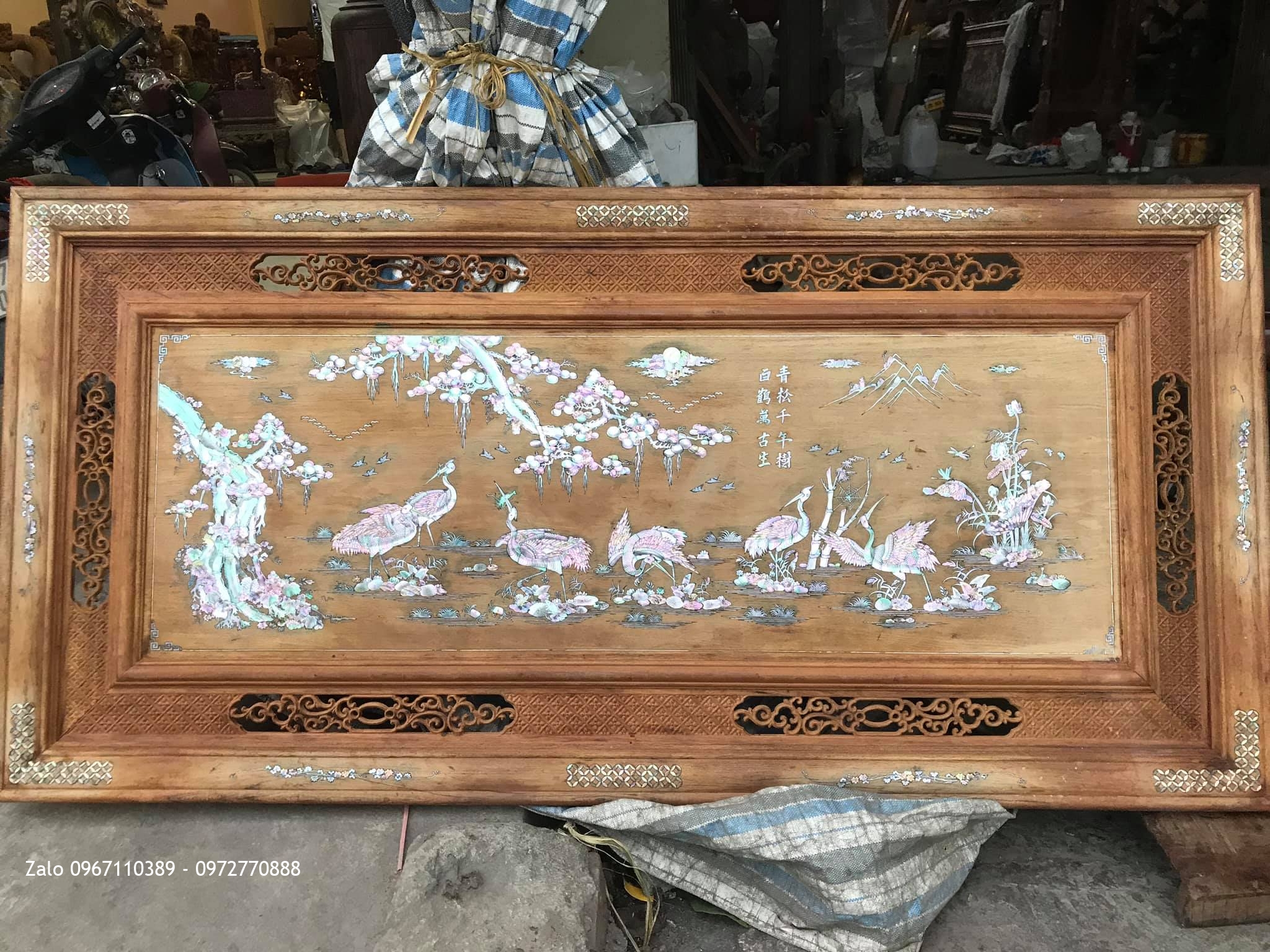 Tranh Khảm Tùng Hạc Diên Niên