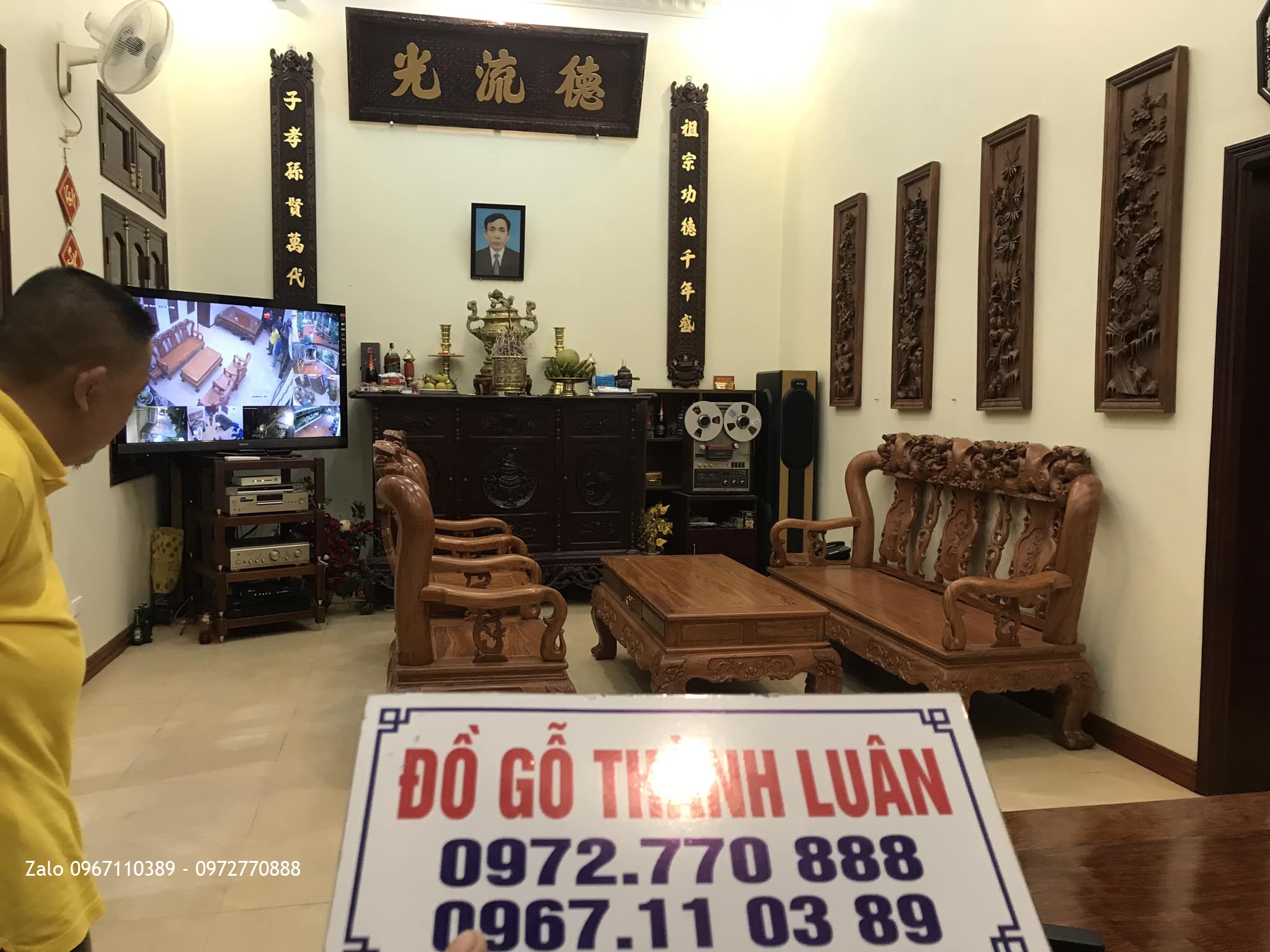 Bàn Giao Sập Cẩm, Tủ Chè, Hoành Phi, Tranh Phi Tại GĐ Chú Thuân Phù Cừ Hưng Yên,,