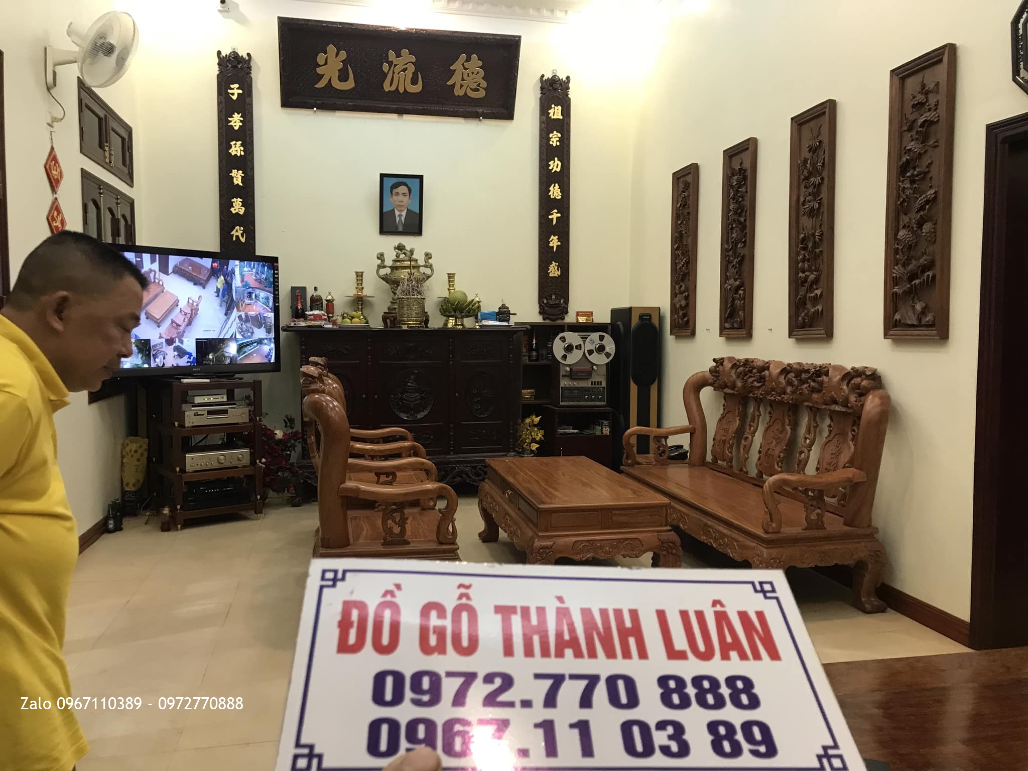 Bàn Giao Sập Cẩm, Tủ Chè, Hoành Phi, Tranh Phi Tại GĐ Chú Thuân Phù Cừ Hưng Yên,,