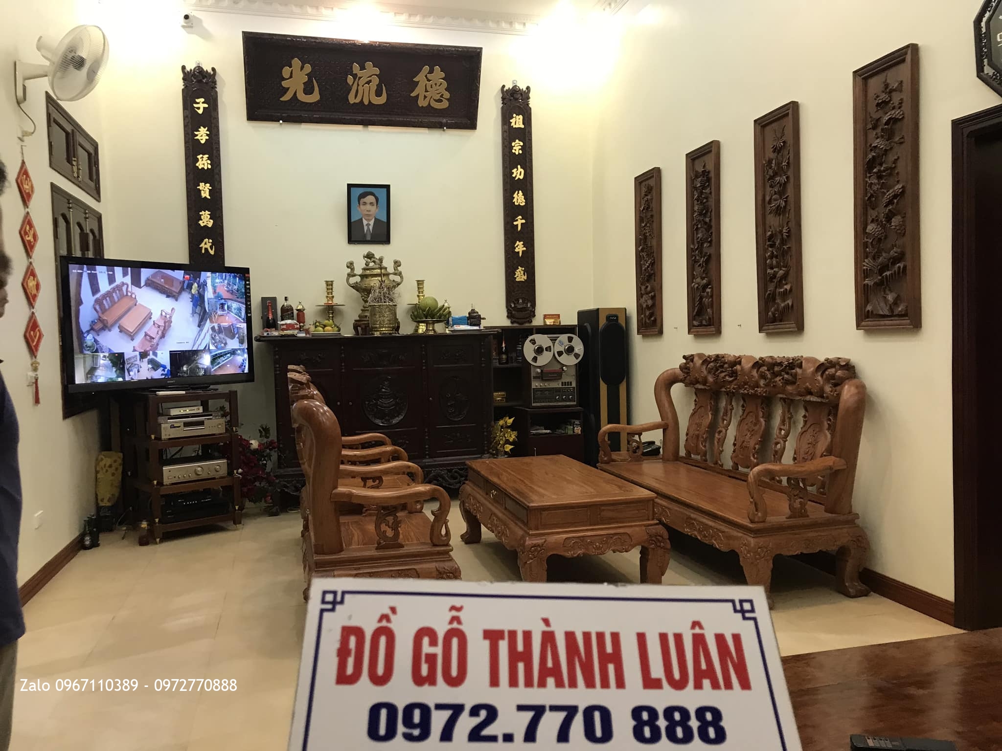 Bàn Giao Sập Cẩm, Tủ Chè, Hoành Phi, Tranh Phi Tại GĐ Chú Thuân Phù Cừ Hưng Yên,
