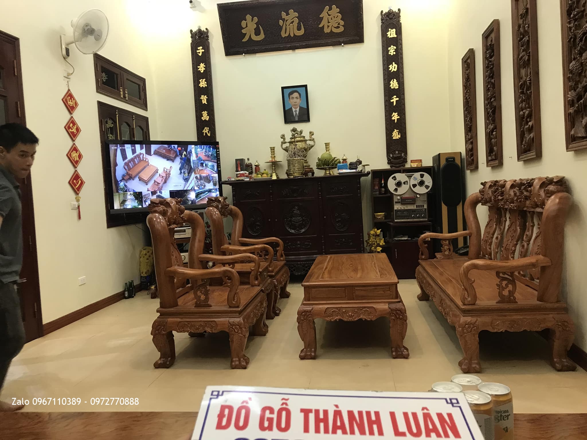 Bàn Giao Sập Cẩm, Tủ Chè, Hoành Phi, Tranh Phi Tại GĐ Chú Thuân Phù Cừ Hưng Yên.