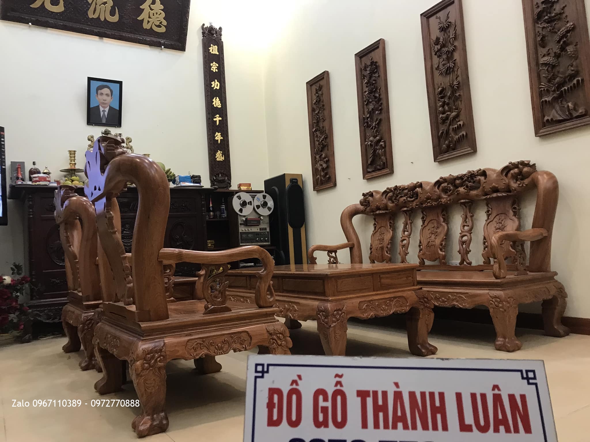 Bàn Giao Sập Cẩm, Tủ Chè, Hoành Phi, Tranh Phi Tại GĐ Chú Thuân Phù Cừ Hưng Yên.,