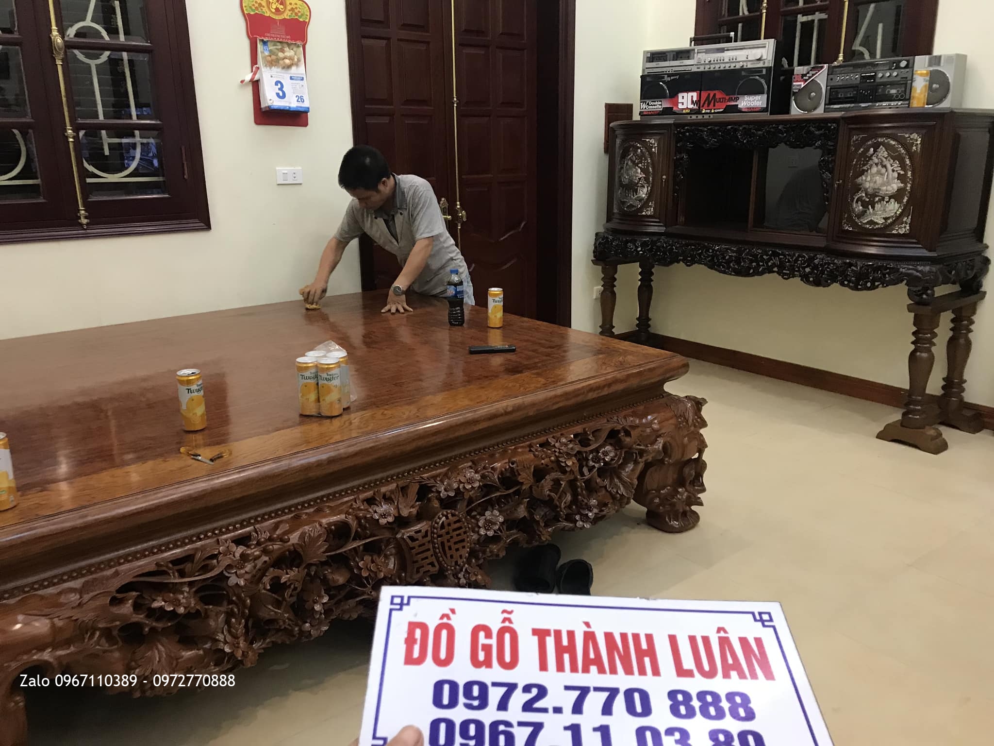 Bàn Giao Sập Cẩm, Tủ Chè, Hoành Phi, Tranh Phi Tại GĐ Chú Thuân Phù Cừ Hưng Yên..,