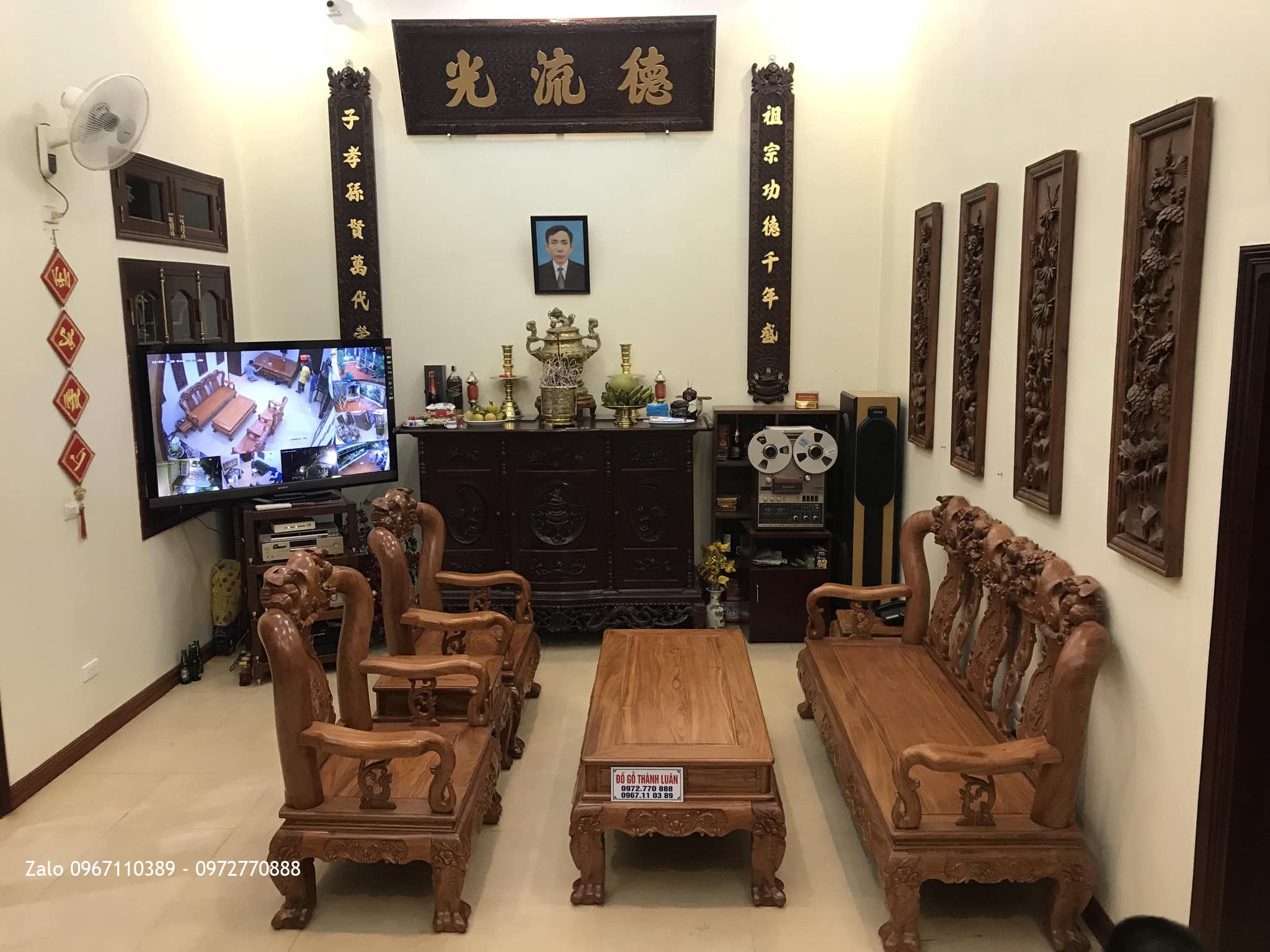 Bàn Giao Sập Cẩm, Tủ Chè, Hoành Phi, Tranh Phi Tại GĐ Chú Thuân Phù Cừ Hưng Yên