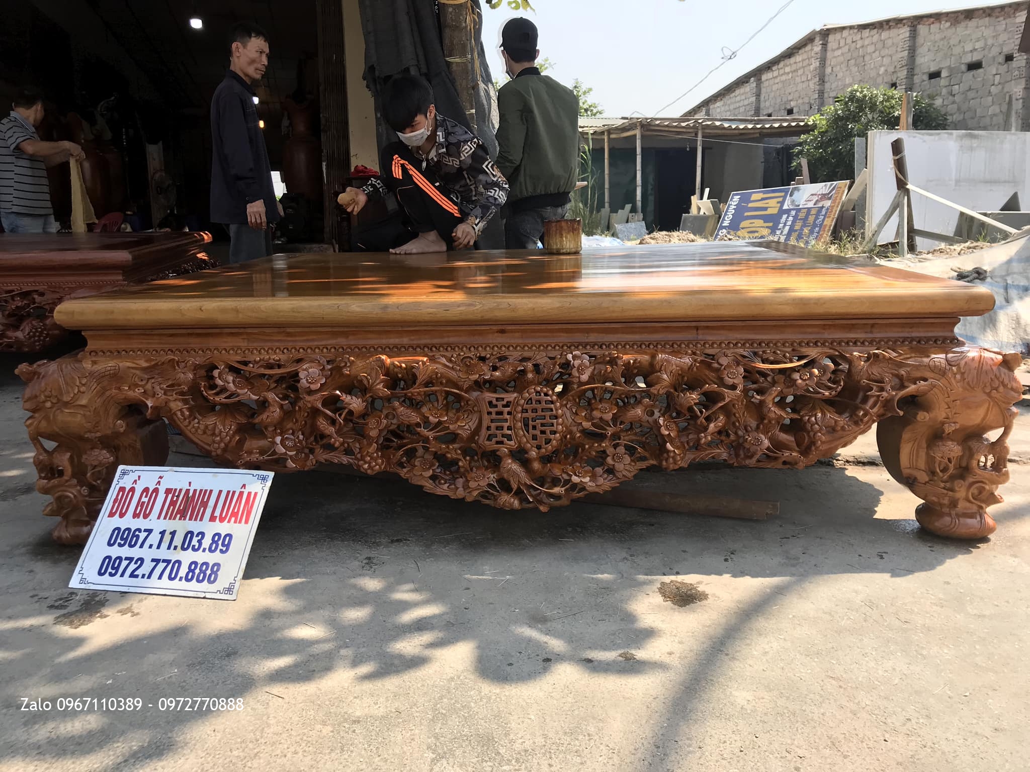 Sập Thập Điểu Quần Mai Gỗ Gụ. Khách Hàng Quốc Oai HN