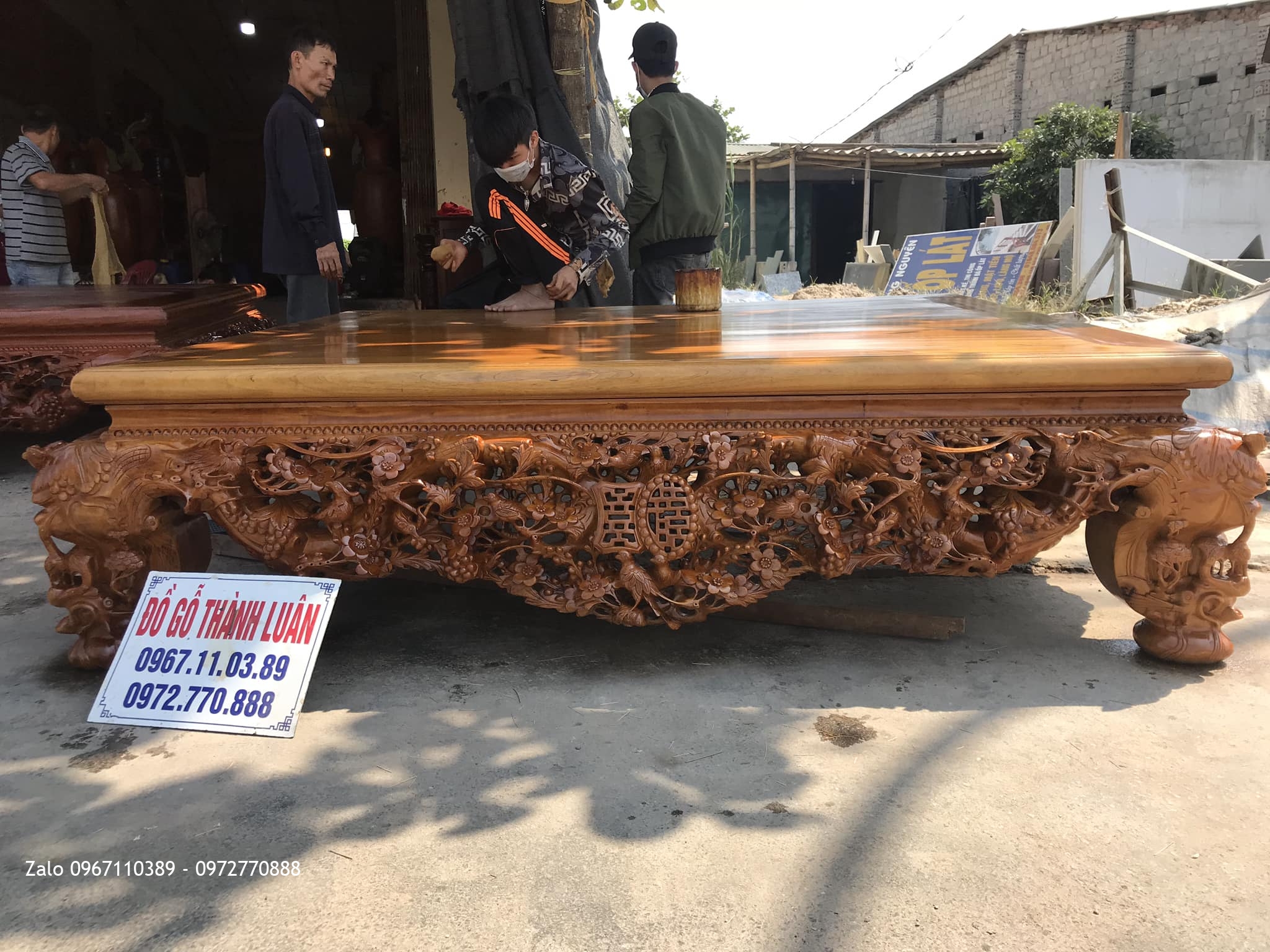 Sập Thập Điểu Quần Mai Gỗ Gụ. Khách Hàng Quốc Oai HN