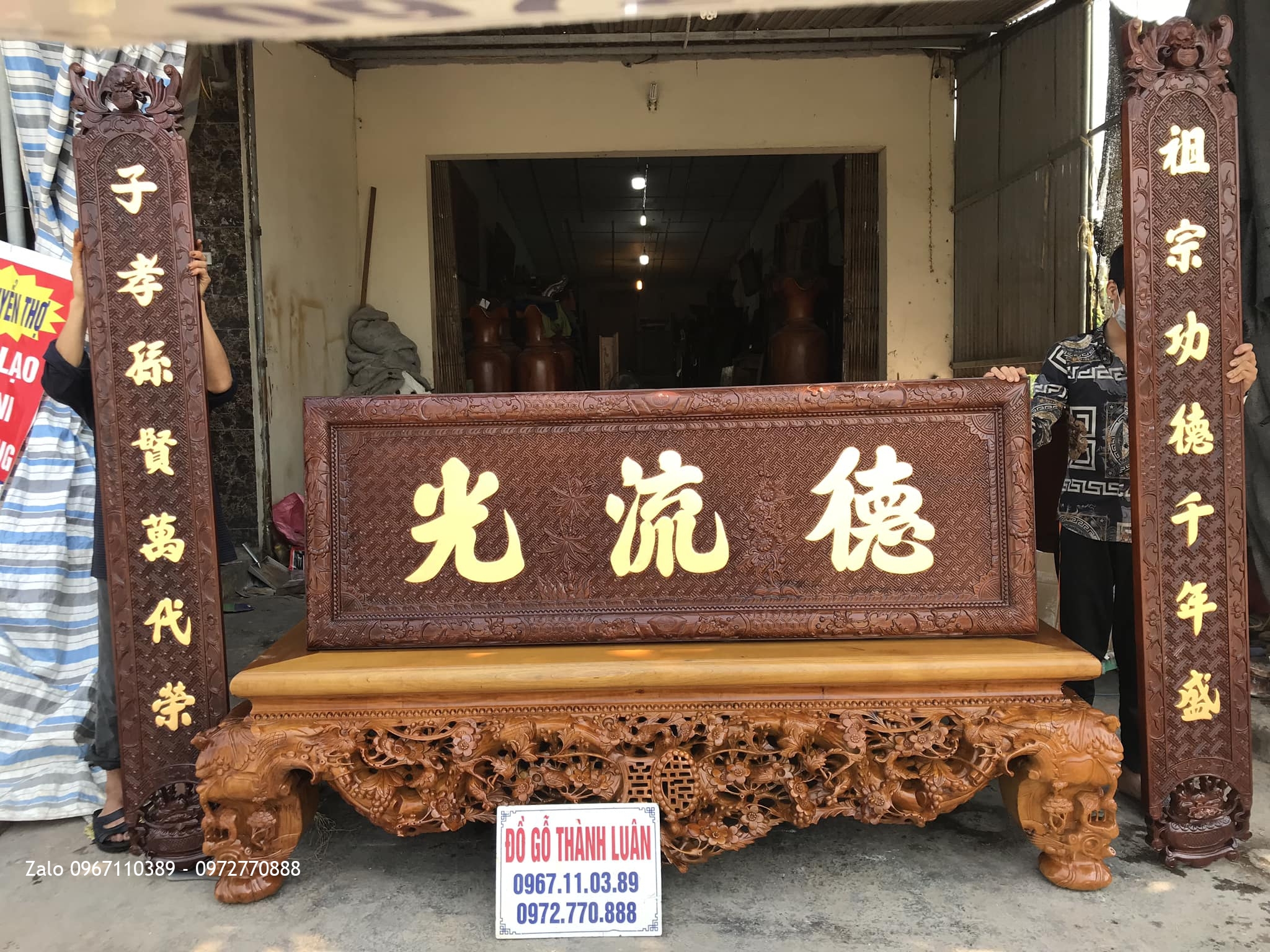 Sập Thập Điểu Quần Mai Gỗ Gụ. Khách Hàng Quốc Oai HN.