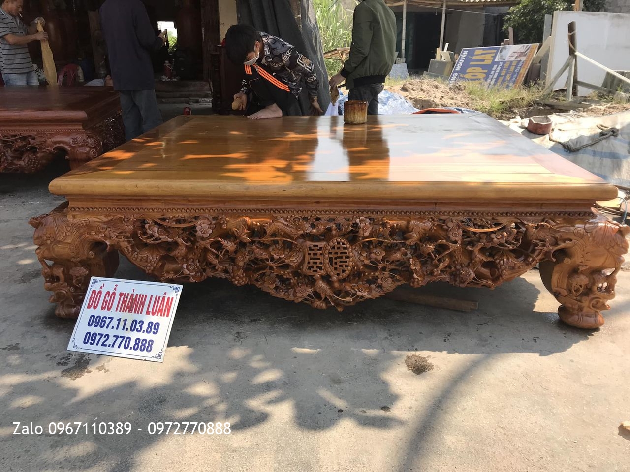 Sập Thập Điểu Quần Mai Gỗ Gụ. Khách Hàng Quốc Oai HN