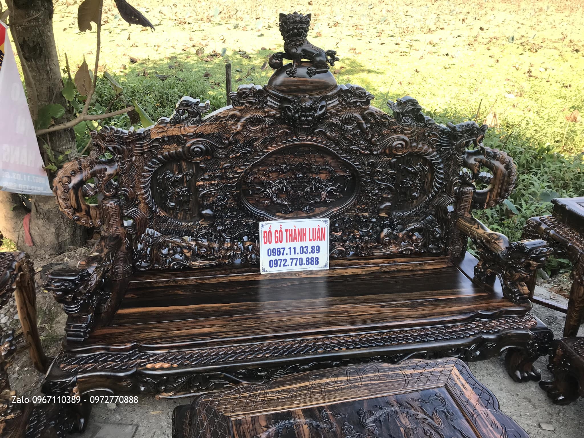 Bộ Bàn Ghế Đỉnh Rồng Gỗ Mun 12 Món Siêu Víp. Anh Đồng Quận 10 TPHCM:.