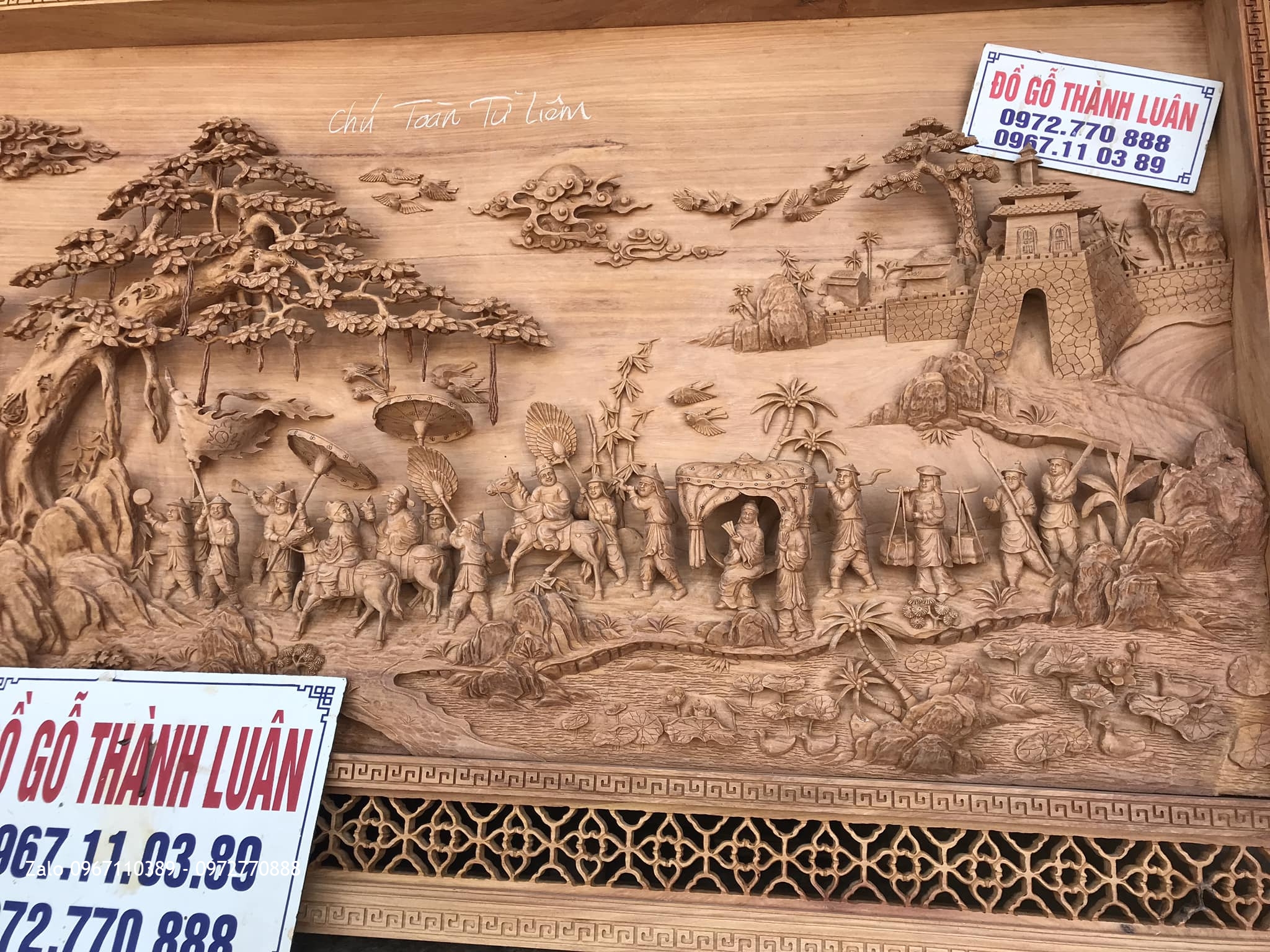 Tuyệt Phẩm Tranh Vinh Quy Bái Tổ Gỗ Gõ Đỏ. C Toàn Từ Liêm HN