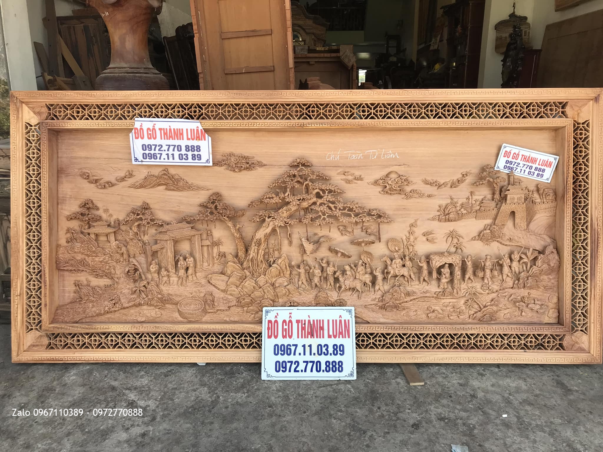 Tuyệt Phẩm Tranh Vinh Quy Bái Tổ Gỗ Gõ Đỏ. C Toàn Từ Liêm HN