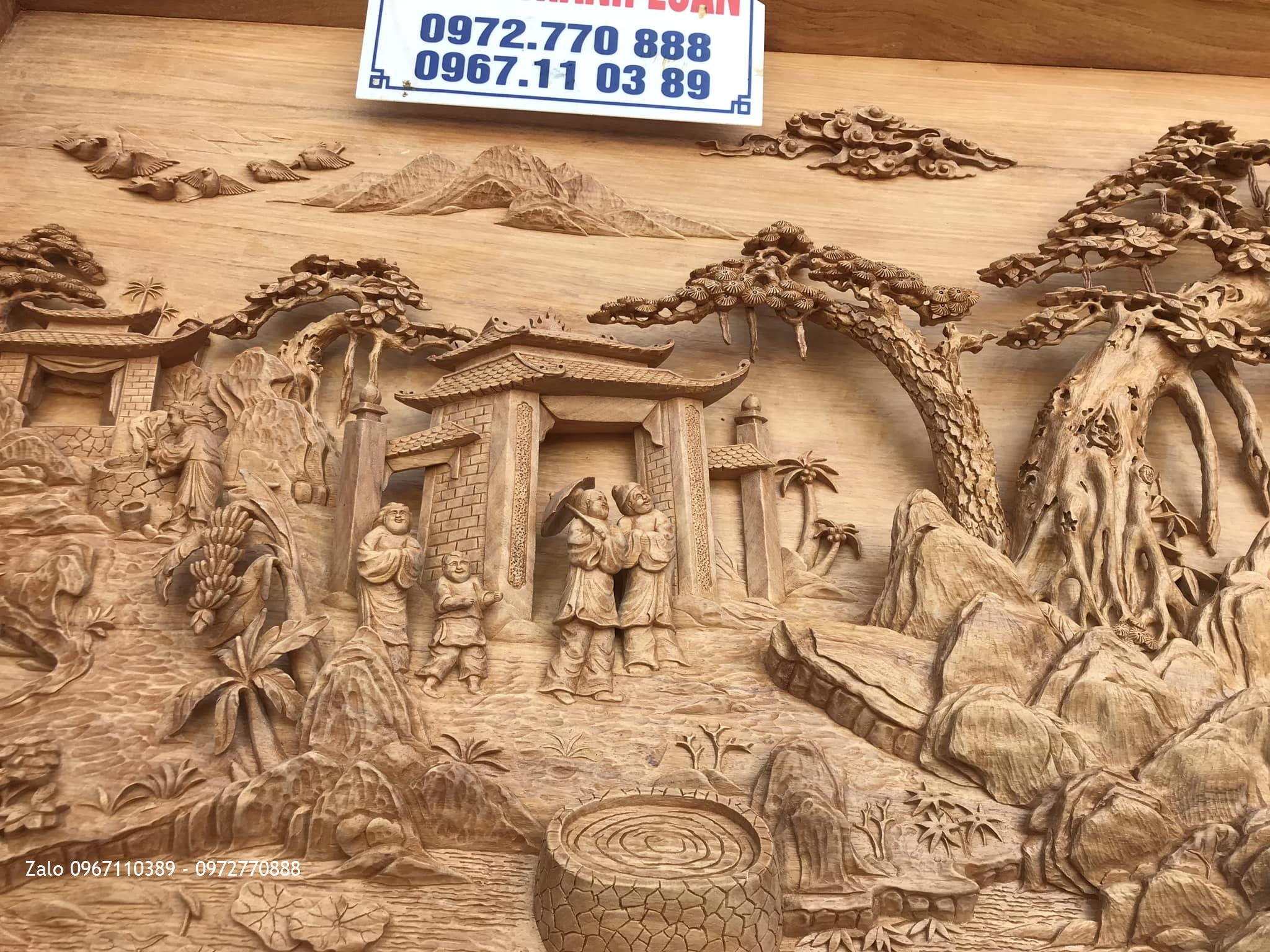 Tuyệt Phẩm Tranh Vinh Quy Bái Tổ Gỗ Gõ Đỏ. C Toàn Từ Liêm HN..