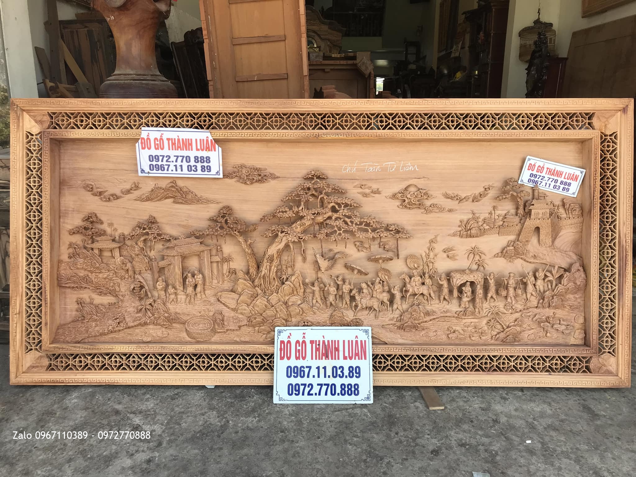 Tuyệt Phẩm Tranh Vinh Quy Bái Tổ Gỗ Gõ Đỏ. C Toàn Từ Liêm HN