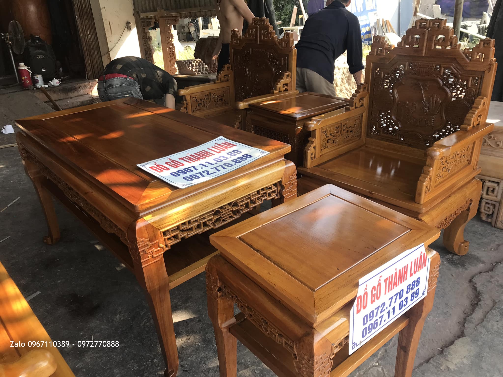 Bộ Trường Kỷ Huế Đục Cỗ Đồ Gỗ Gụ 6 Món. Khách Dương Nội Hà Đông,