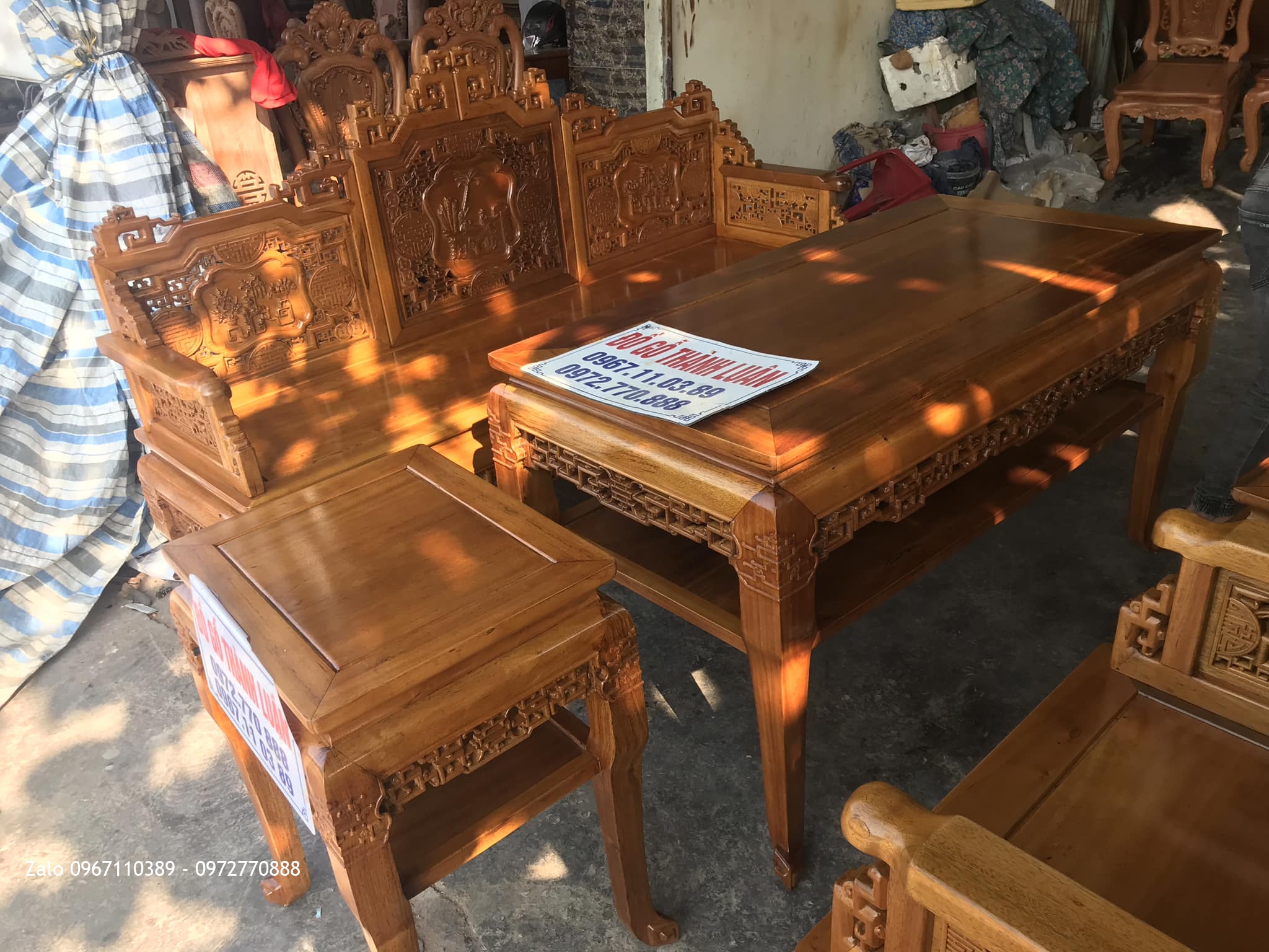 Bộ Trường Kỷ Huế Đục Cỗ Đồ Gỗ Gụ 6 Món. Khách Dương Nội Hà Đông,