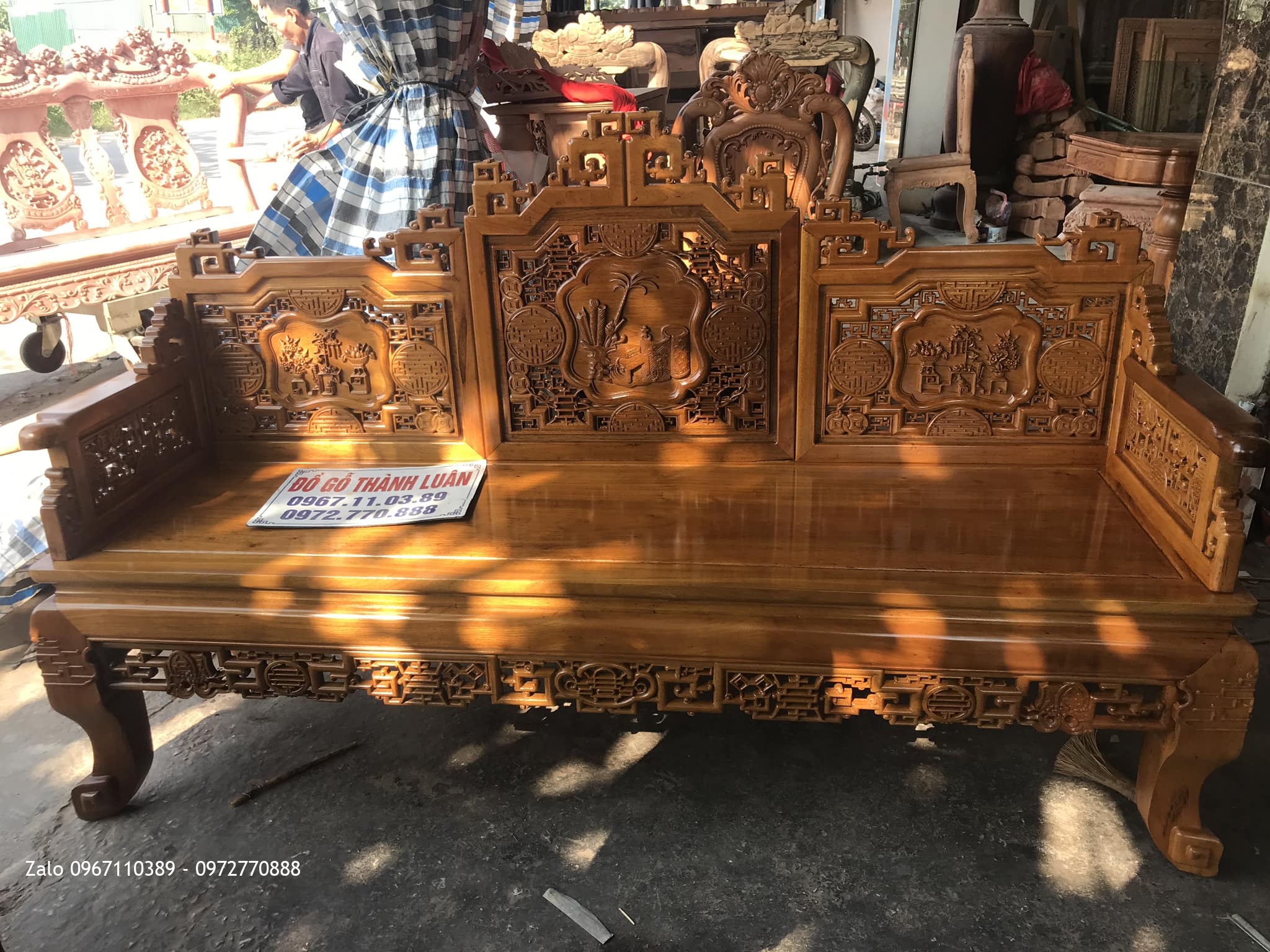 Bộ Trường Kỷ Huế Đục Cỗ Đồ Gỗ Gụ 6 Món. Khách Dương Nội Hà Đông.: