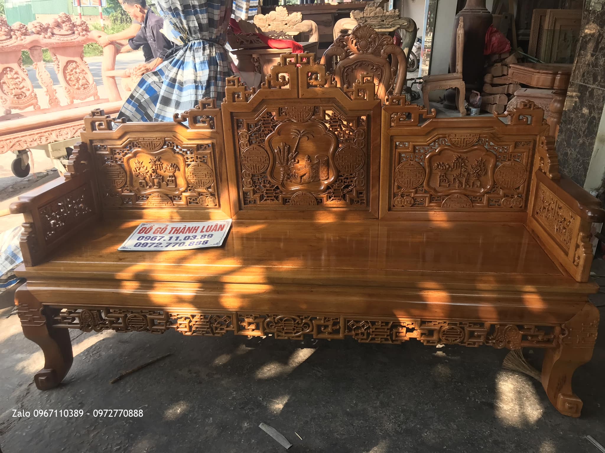 Bộ Trường Kỷ Huế Đục Cỗ Đồ Gỗ Gụ 6 Món. Khách Dương Nội Hà Đông:.