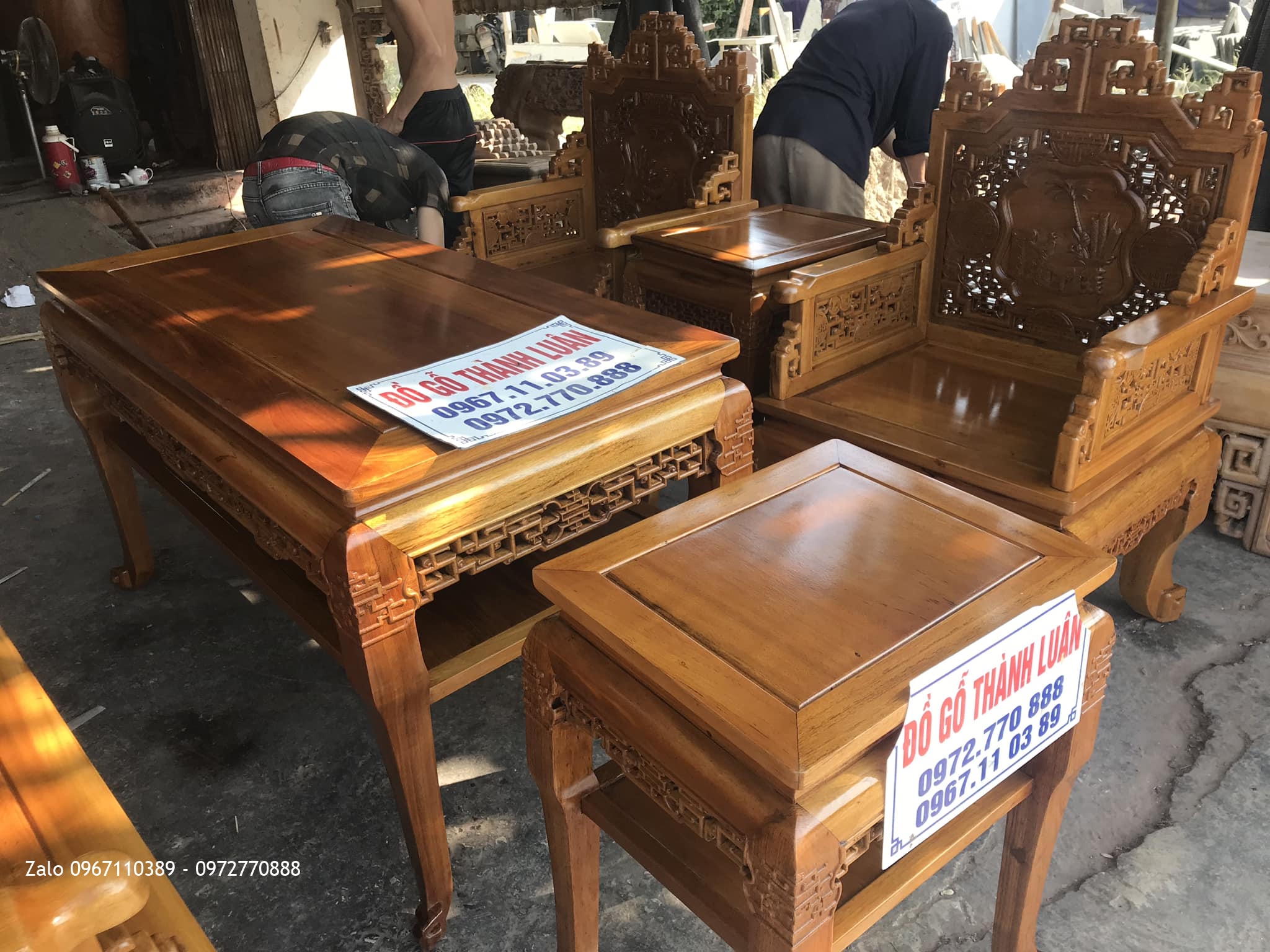 Bộ Trường Kỷ Huế Đục Cỗ Đồ Gỗ Gụ 6 Món. Khách Dương Nội Hà Đông: