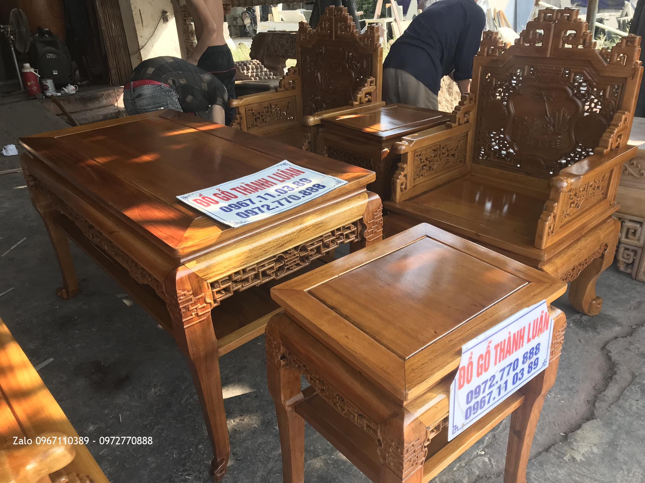 Bộ Trường Kỷ Huế Đục Cỗ Đồ Gỗ Gụ 6 Món. Khách Dương Nội Hà Đông::