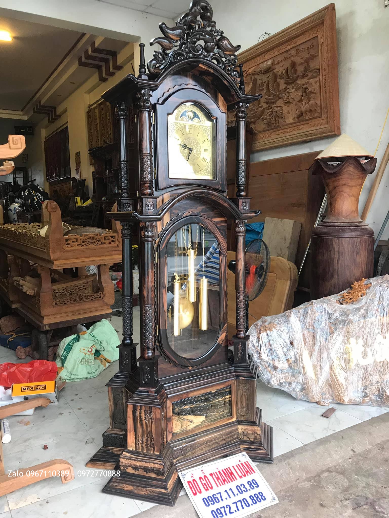 ồng Hồ 8 Cột Gỗ Mun Siêu Víp. Anh Chí Vũng Tàu